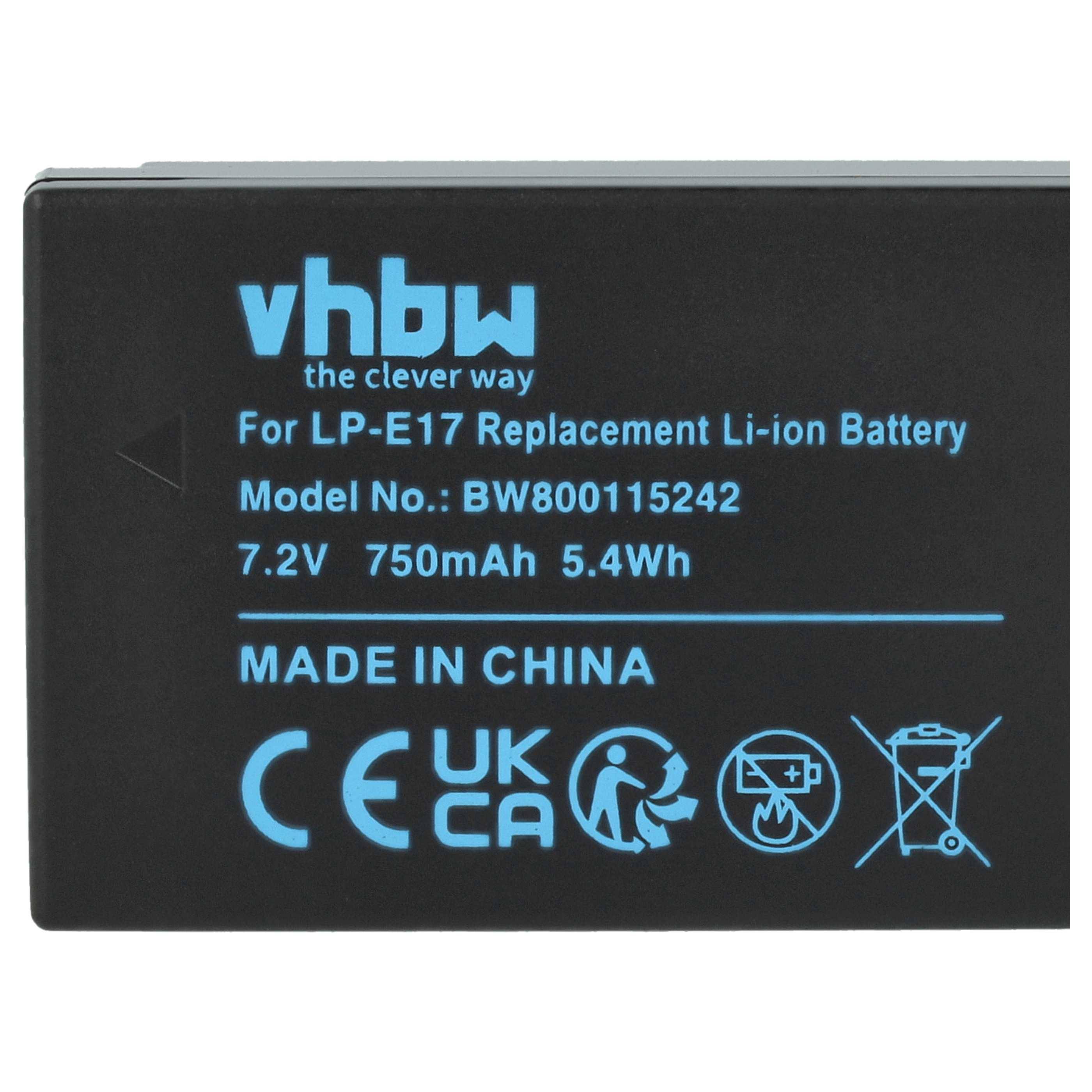 vhbw 3x Akku kompatibel mit Canon EOS Rebel SL2, RP, Rebel T6s, Rebel SL3 | für Rebel T6i, Rebel T7i Kamera (750 mAh, 7,2 V, Li-Ion)