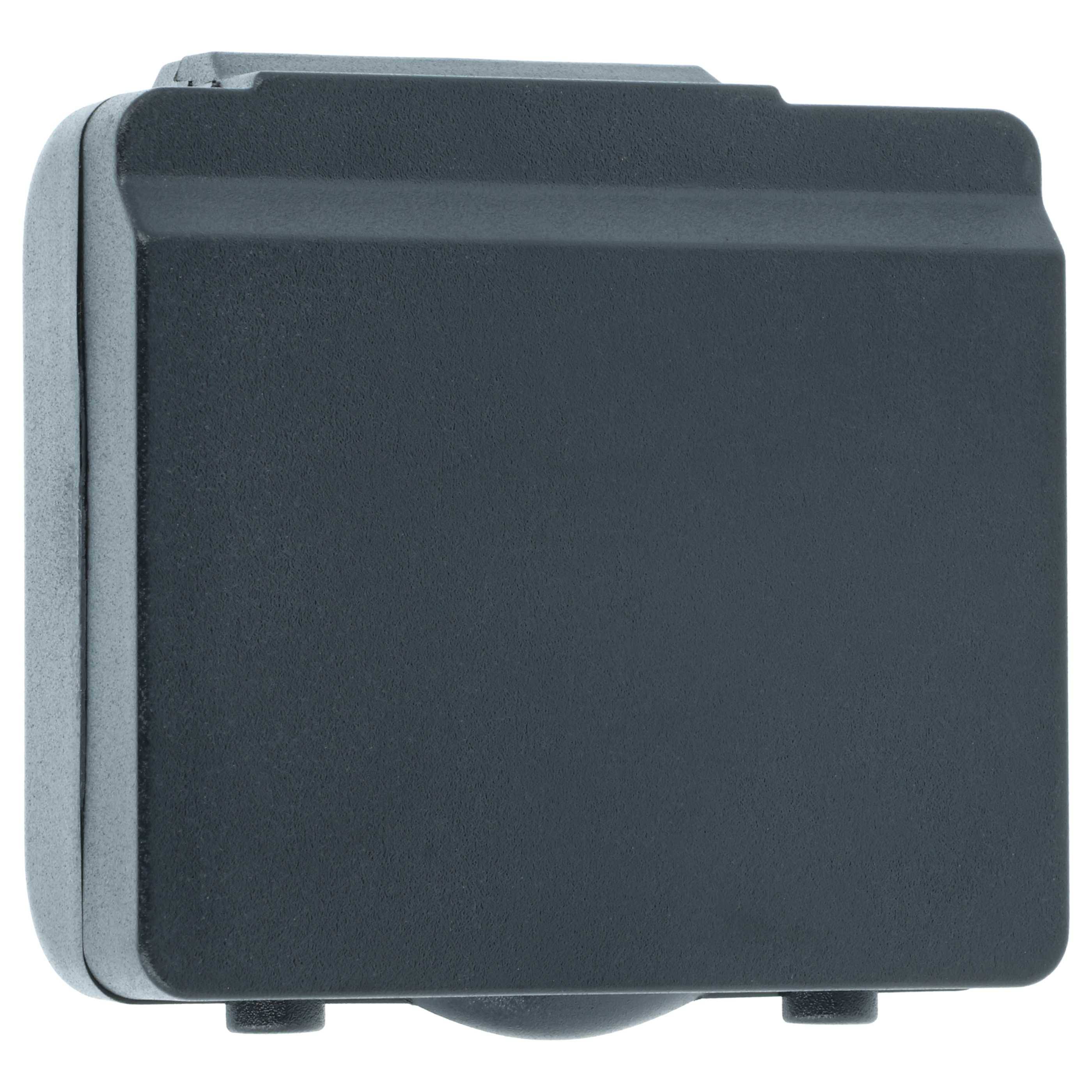 Ein schwarzes, rechteckiges wandmontiertes Sensor- oder Gerät mit glatten Kanten, wahrscheinlich für Sicherheits- oder Überwachungszwecke im Innenbereich verwendet.