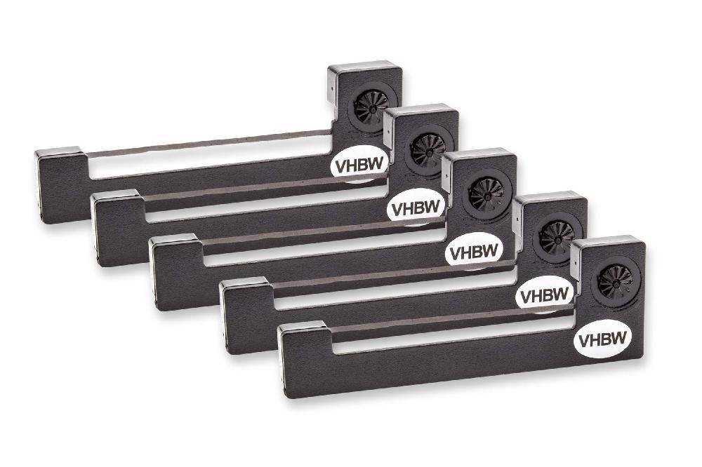 vhbw 5x Farbband Schriftband kompatibel mit ESD TPC E 232 Nadeldrucker, Bondrucker - Schwarz