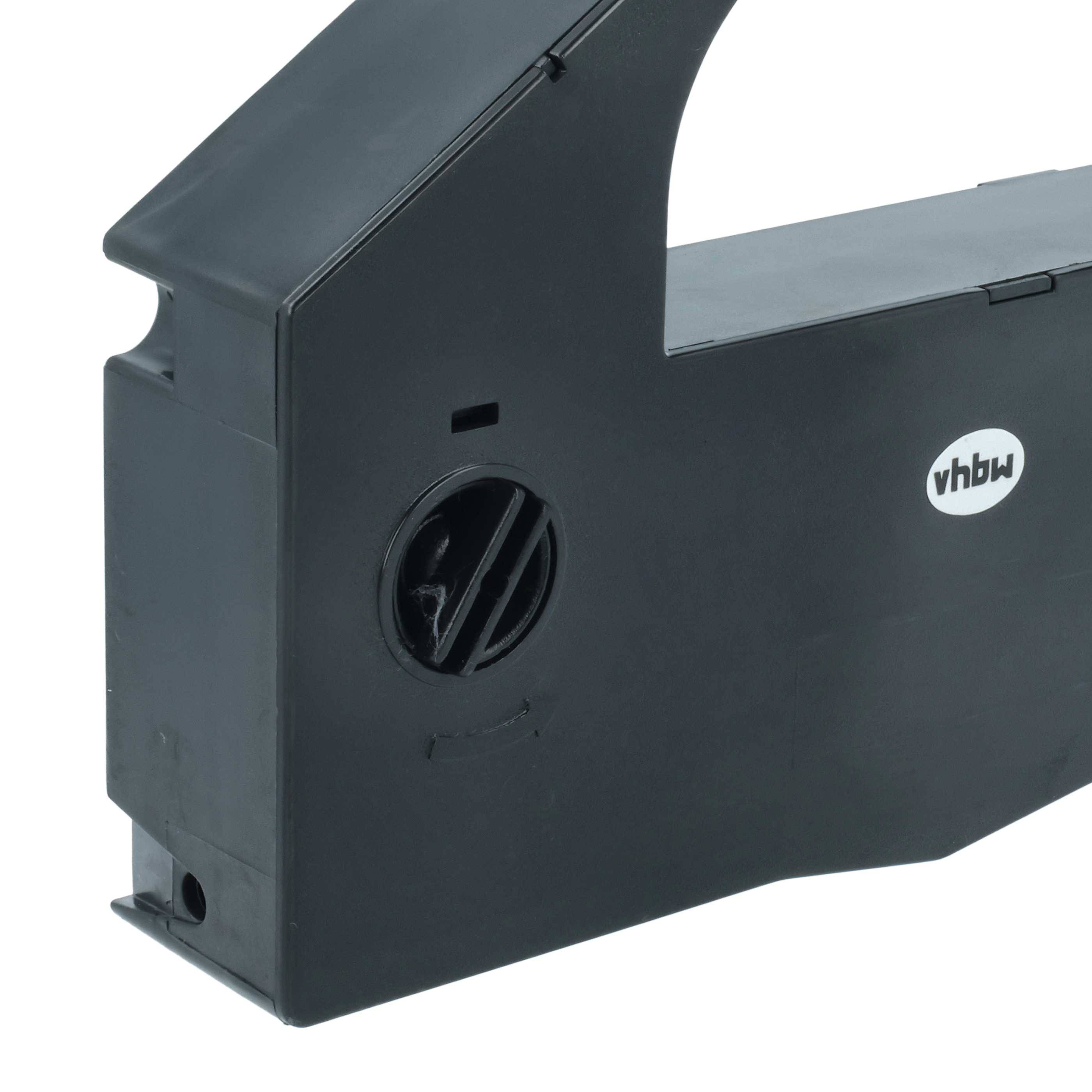 Schwarzes Staubsaugerbeutelgehäusekomponente mit einer kreisförmigen Öffnung und vhbw-Logo an der Seite.