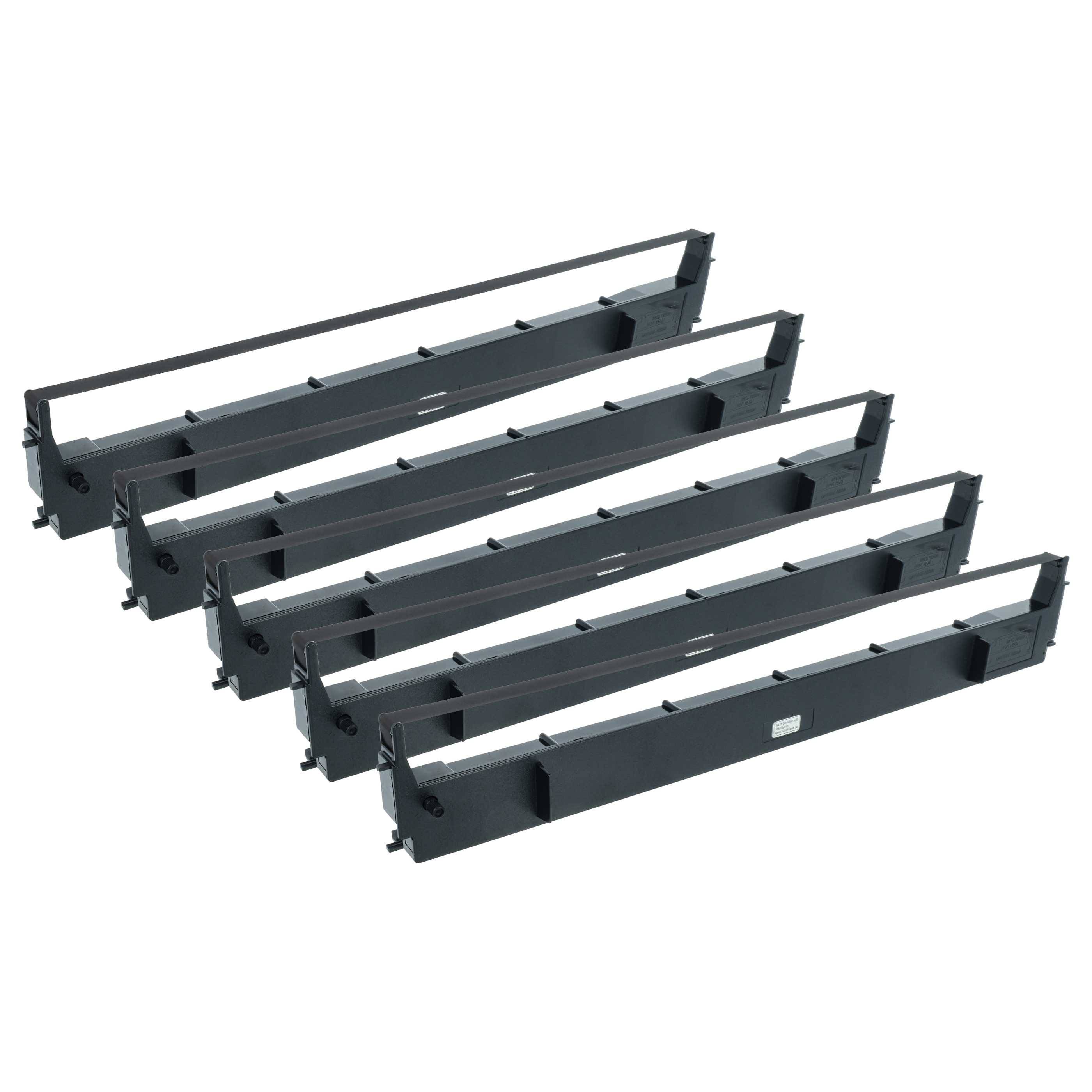 vhbw 5x Farbband Schriftband kompatibel mit Epson LQ1010, LQ1170, LQ1070+, LQ1000, LQ1600, LQ1070 Nadeldrucker, Bondrucker - Schwarz