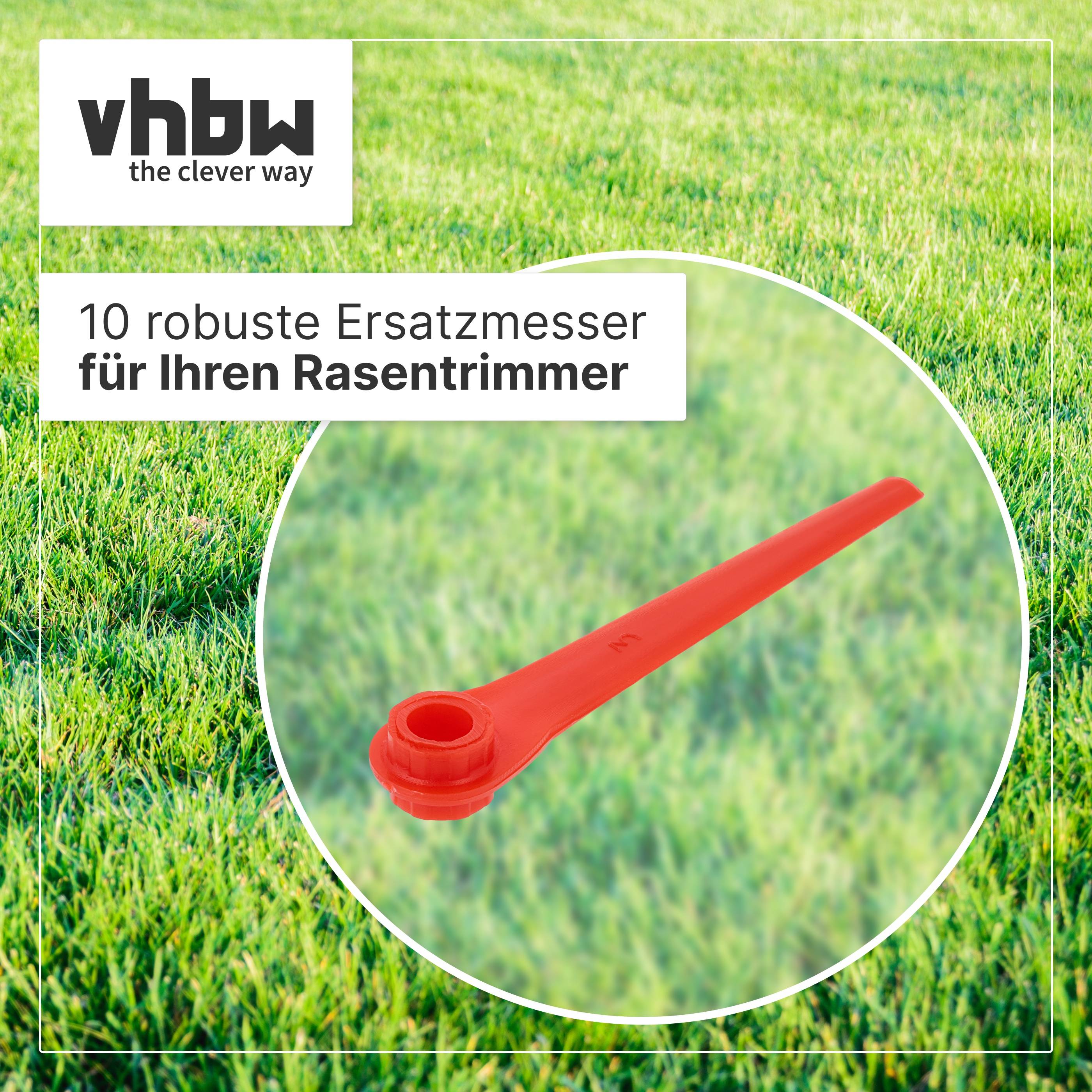 vhbw 10x Ersatz-Messer kompatibel mit Gardena EasyCut Li-18/23R 9823-20 | Li-18/23R 9823 Rasentrimmer - Ersatzklinge Rot, Kunststoff