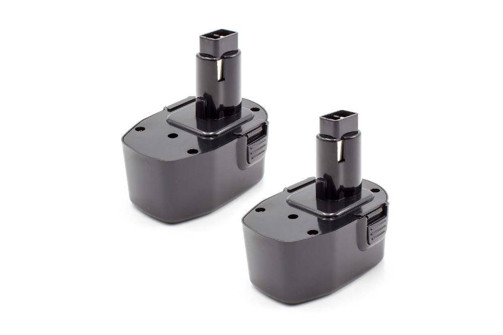 vhbw 2x Akku kompatibel mit Dewalt DW931K, DW935, DW937K, DW941K, DW966K, DW983K, DW984, DW985 Elektrowerkzeug (1500 mAh, NiMH, 14,4 V)