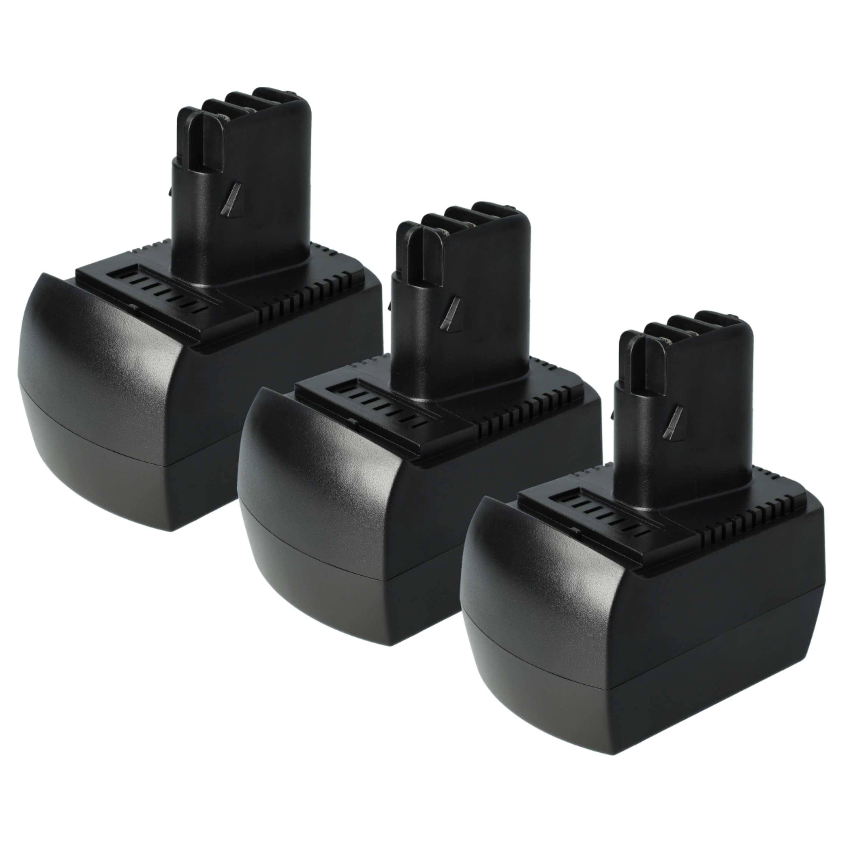 vhbw 3x Akku Ersatz für Metabo 6.02151.50, 6.25473 für Werkzeug (1500 mAh, NiMH, 12 V)