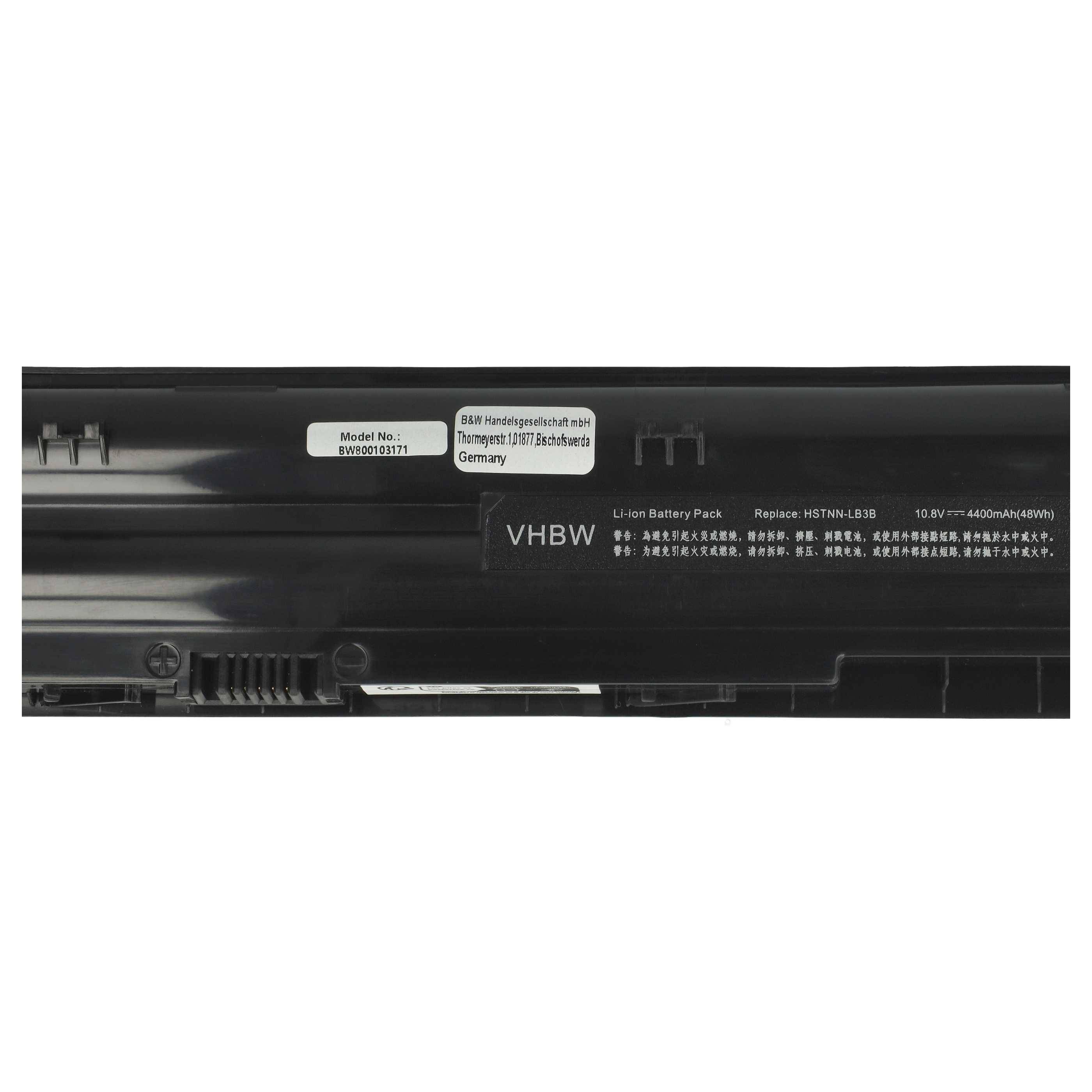 vhbw Akku kompatibel mit HP Mini 210-3000, 210-3003ew, 200-4300 Notebook (4400 mAh, 11,1 V, Li-Ion)