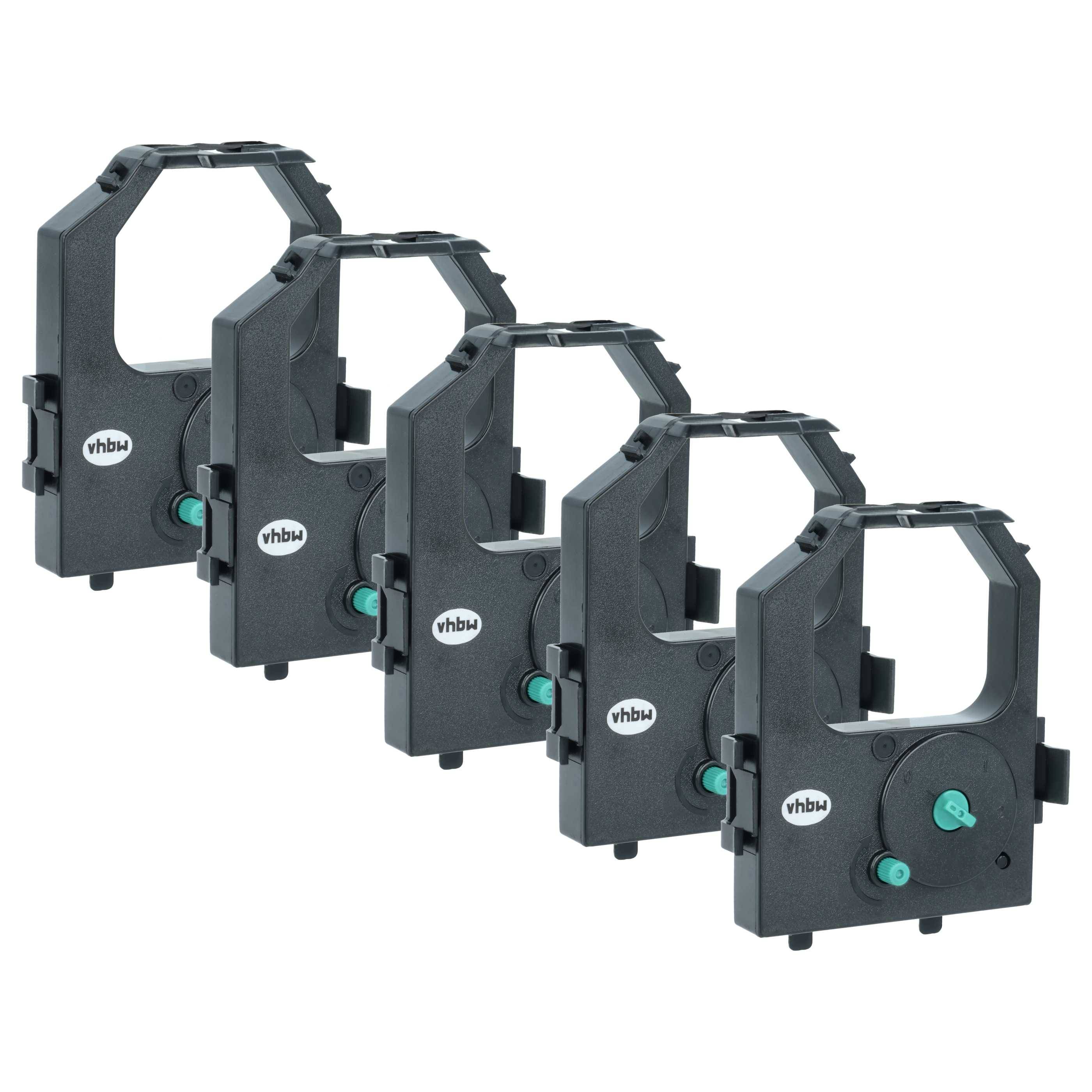 vhbw 5x Farbband Schriftband kompatibel mit IBM 2381-001, 2391, 2390, 2390-001, 2381-1, 2390-1 Nadeldrucker, Bondrucker - Schwarz