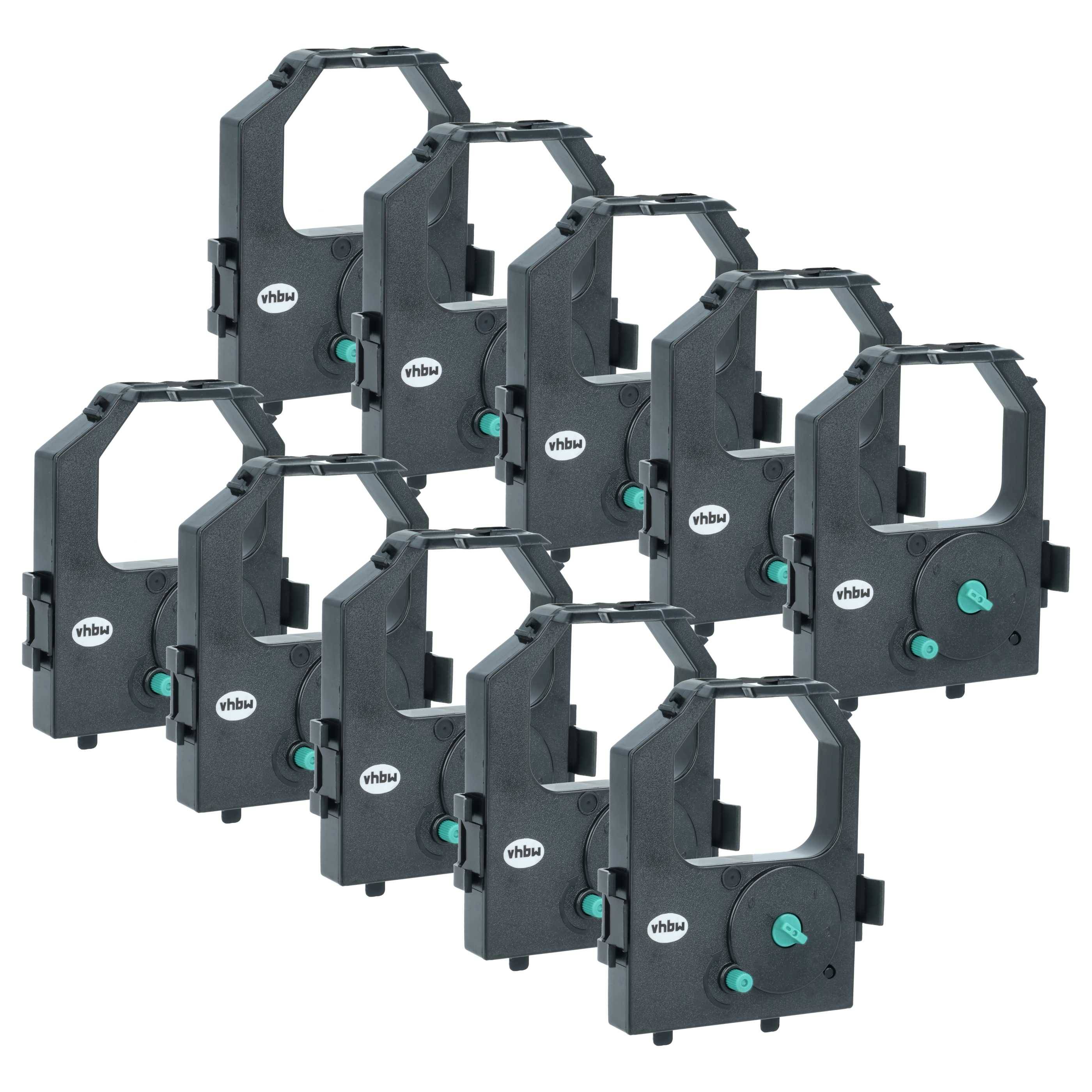 vhbw 10x Farbband Schriftband kompatibel mit IBM 2381-001 | 2391, 2390, 2390-001, 2381-1, 2390-1 Nadeldrucker, Bondrucker - Schwarz