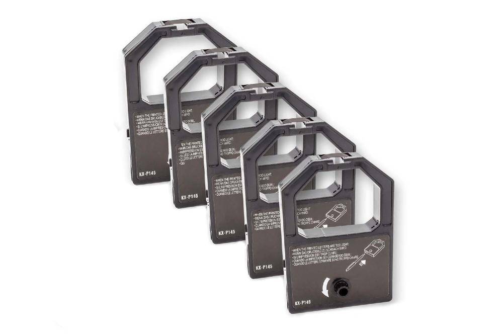 vhbw 5x Farbband Schriftband kompatibel mit Panasonic KX-P 1592, KX-P 1590, KX-P 145 i, KX-P 145 Nadeldrucker, Bondrucker - Schwarz