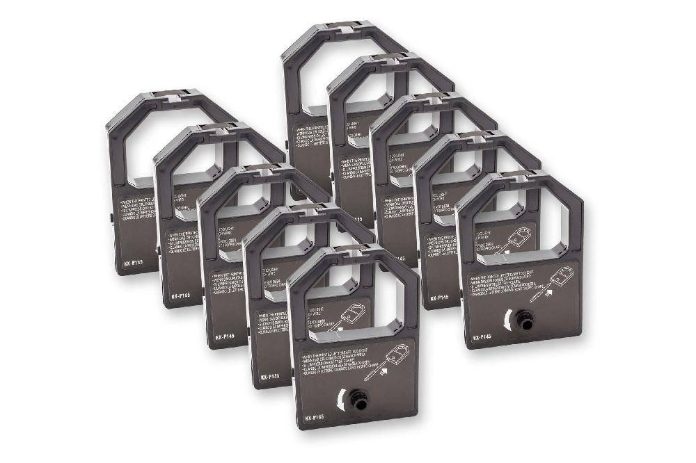 vhbw 10x Farbband Schriftband kompatibel mit Panasonic KX-P1090i, KX-P1090, KX-P1091, KX-P1091i Nadeldrucker, Bondrucker - Schwarz
