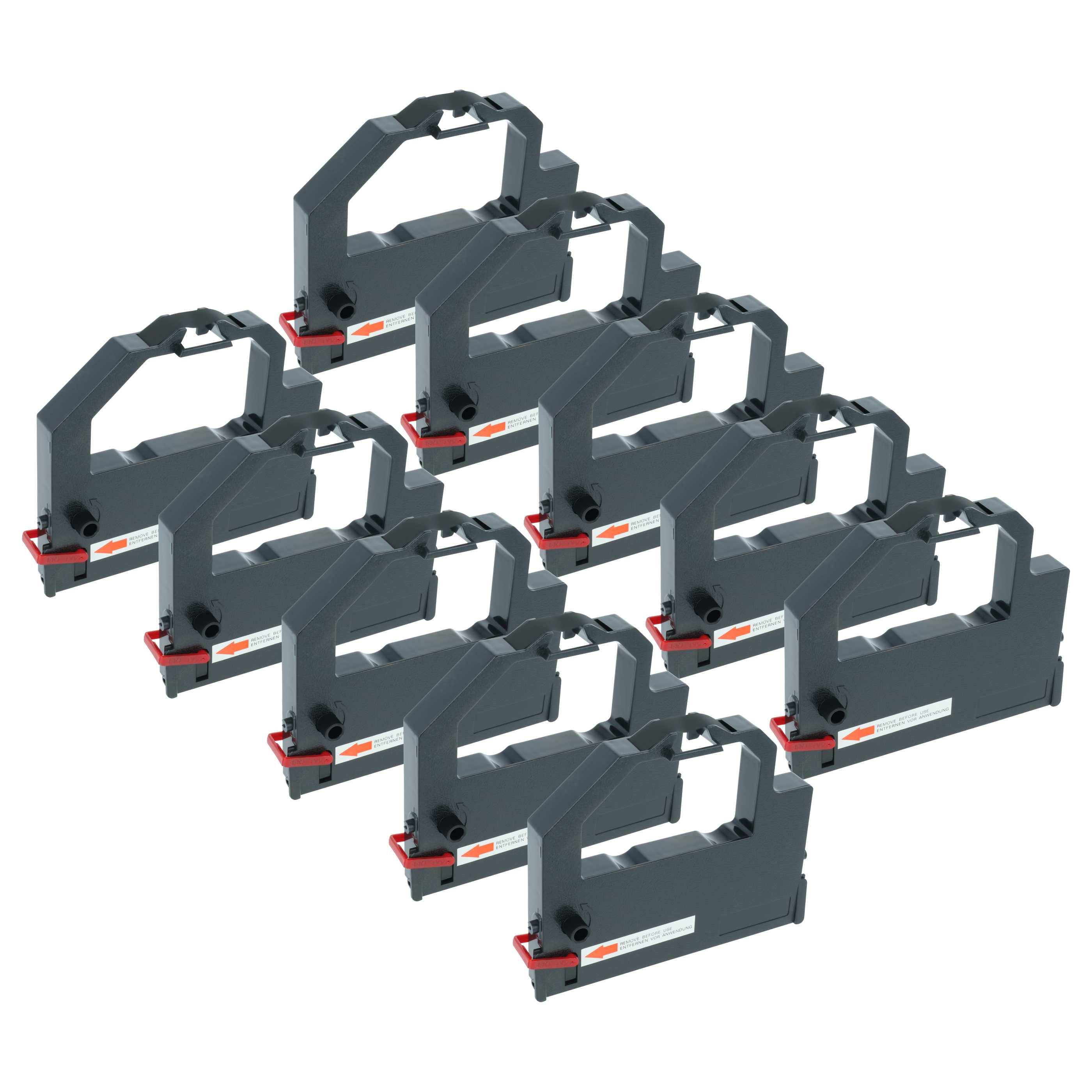 vhbw 10x Farbband Schriftband kompatibel mit NEC Pinwriter P 72 X, 7 Plus, 7300, 8000, 90, 9300 Nadeldrucker, Bondrucker - Schwarz