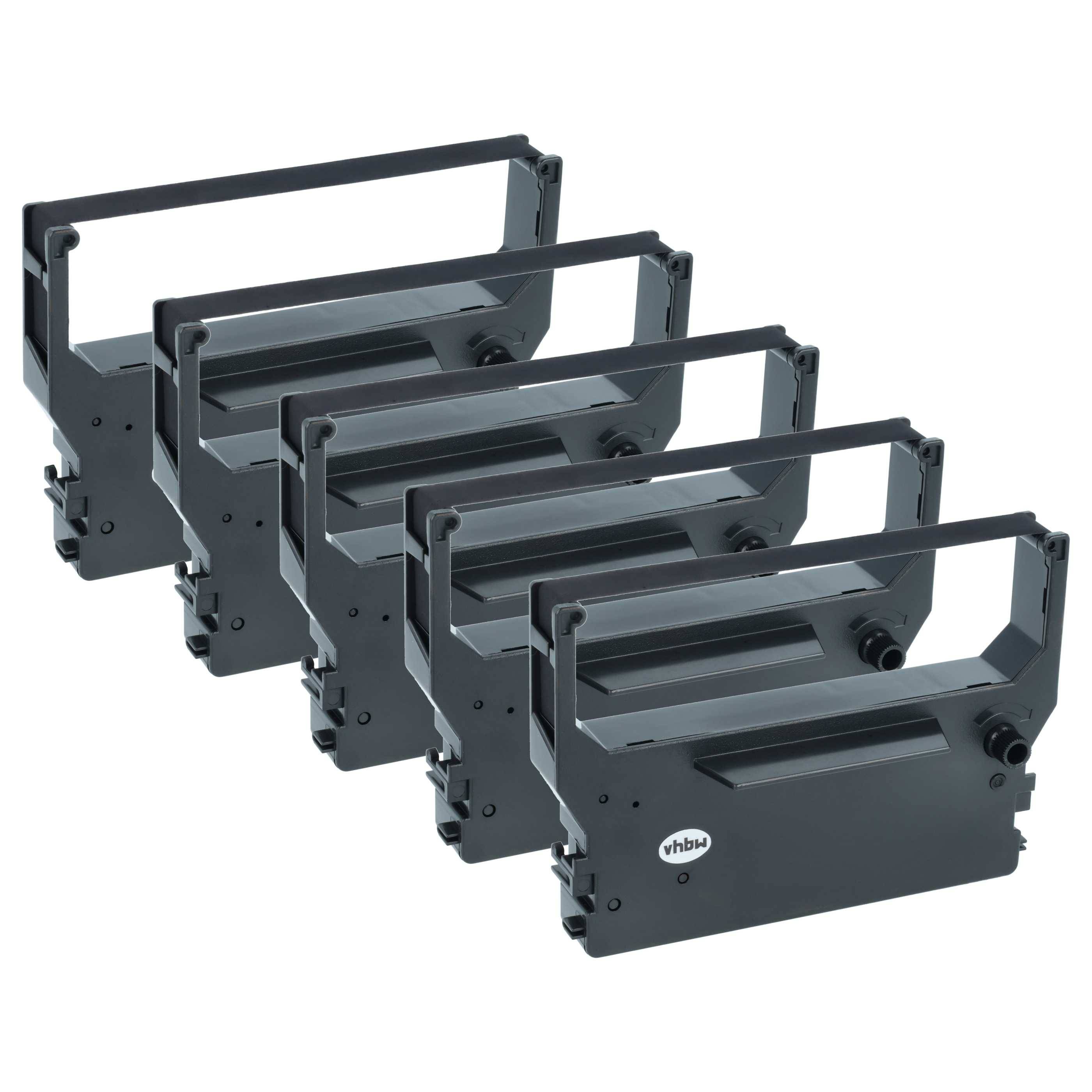 vhbw 5x Farbband Schriftband kompatibel mit Star Micronics MP 323 S-24, SCD 400, SP 310 Series, SP 300 Nadeldrucker, Bondrucker - Schwarz