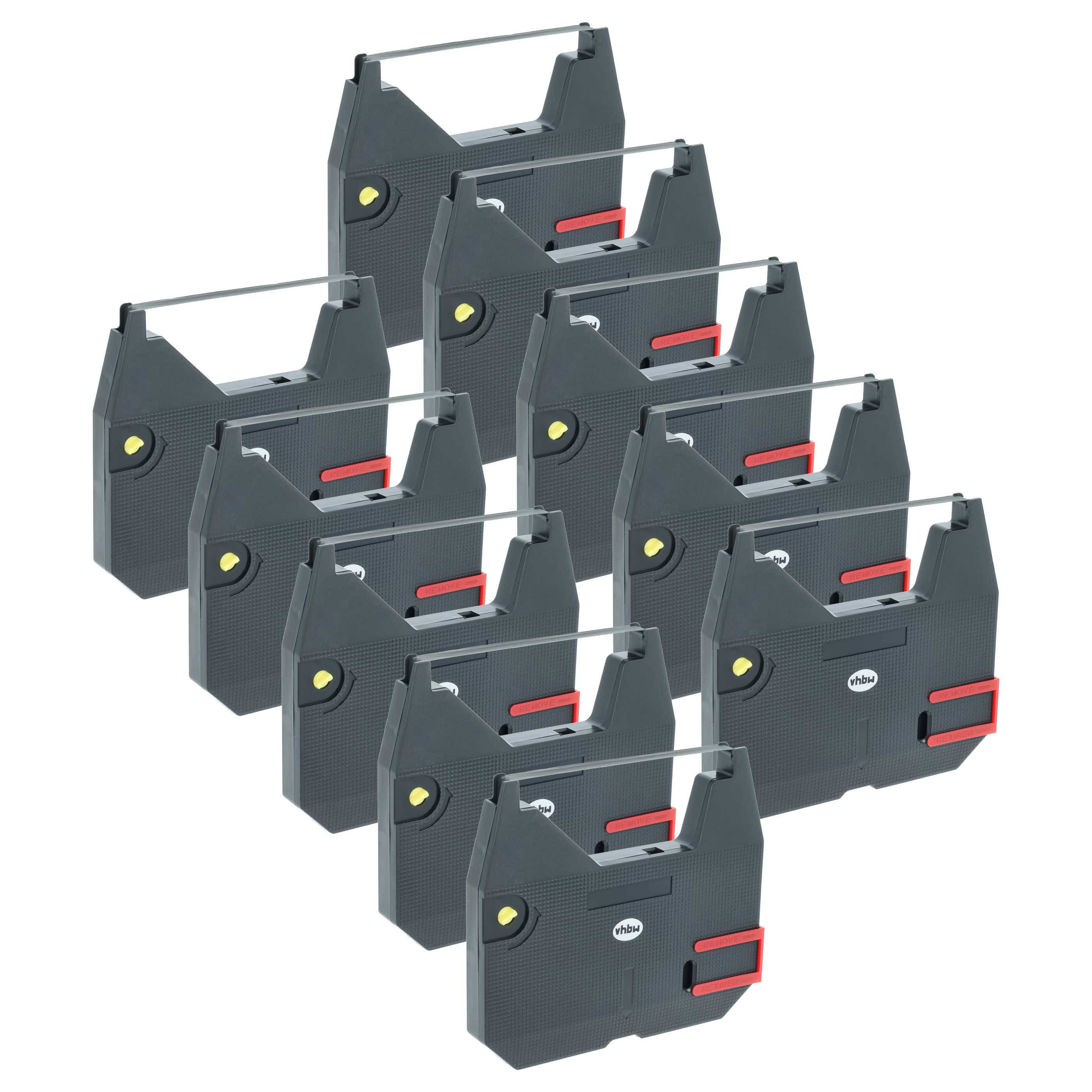 vhbw 10x Farbband Schriftband kompatibel mit Brother AX45, AX450, AX410, AX550, EM30 Nadeldrucker, Bondrucker - Carbonband Schwarz