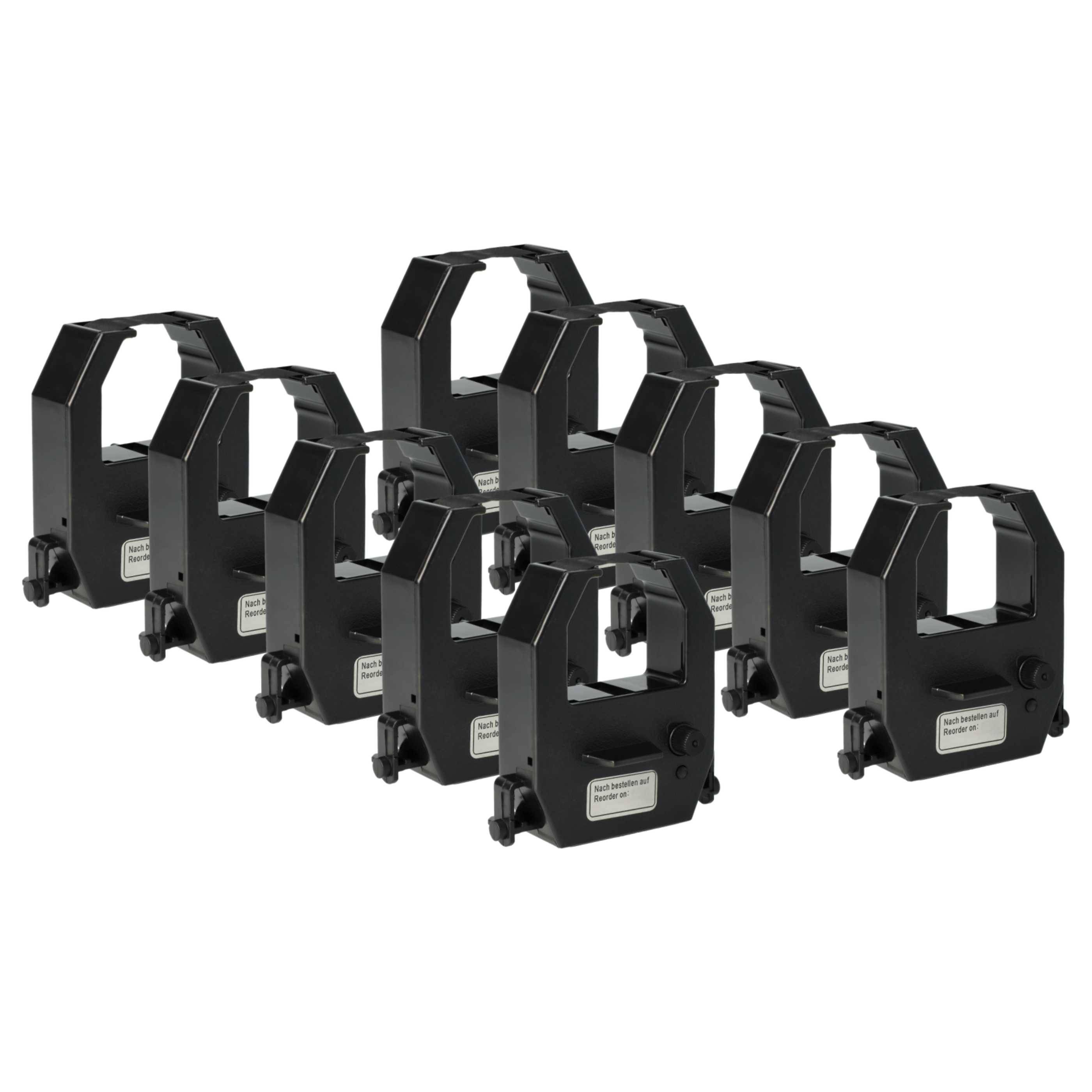 vhbw 10x Farbband Schriftband kompatibel mit Amano Pix 6000, TCX-21, TCX-22 Nadeldrucker, Bondrucker - Schwarz