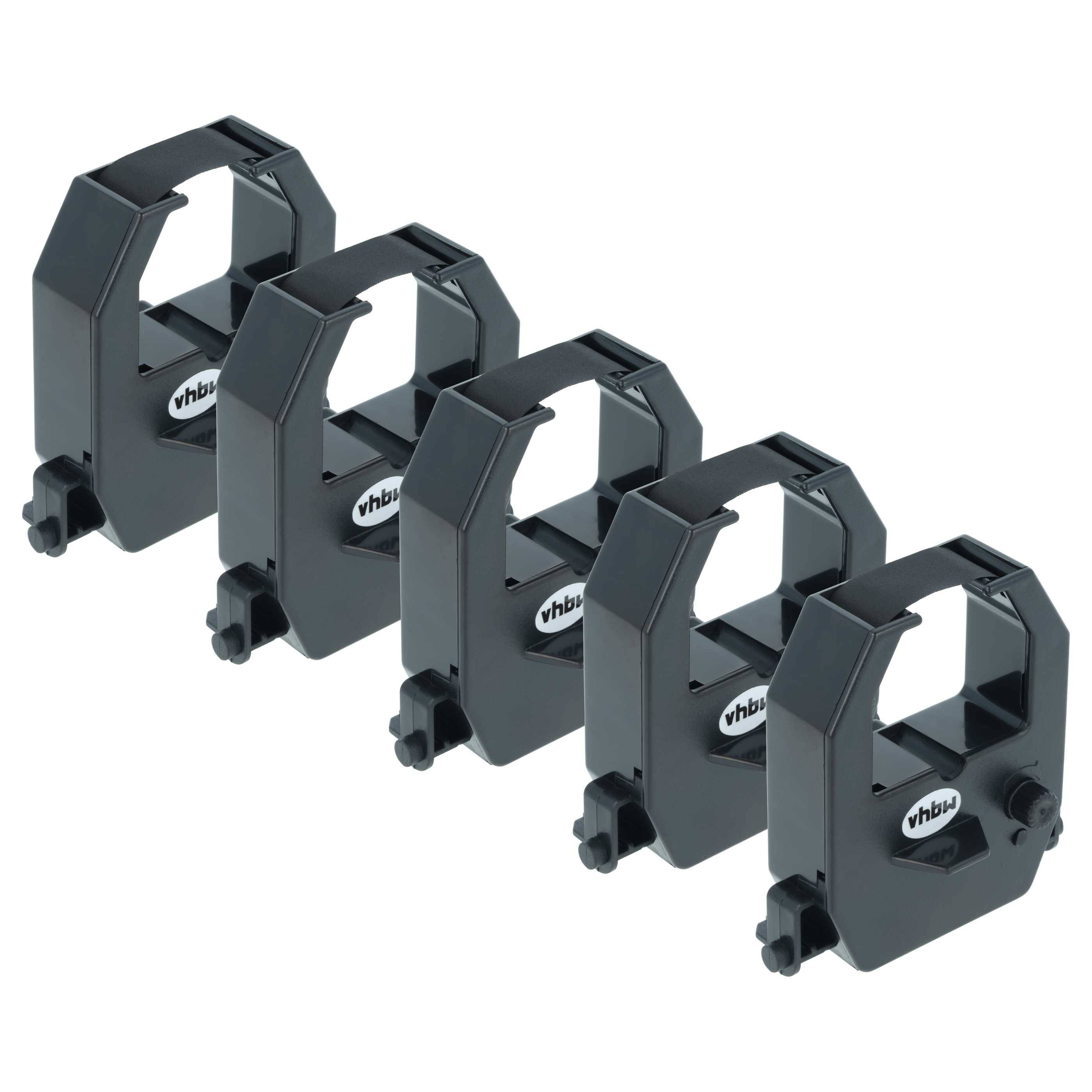 vhbw 5x Farbband Schriftband kompatibel mit Box Time Recorder Nadeldrucker, Bondrucker - Schwarz