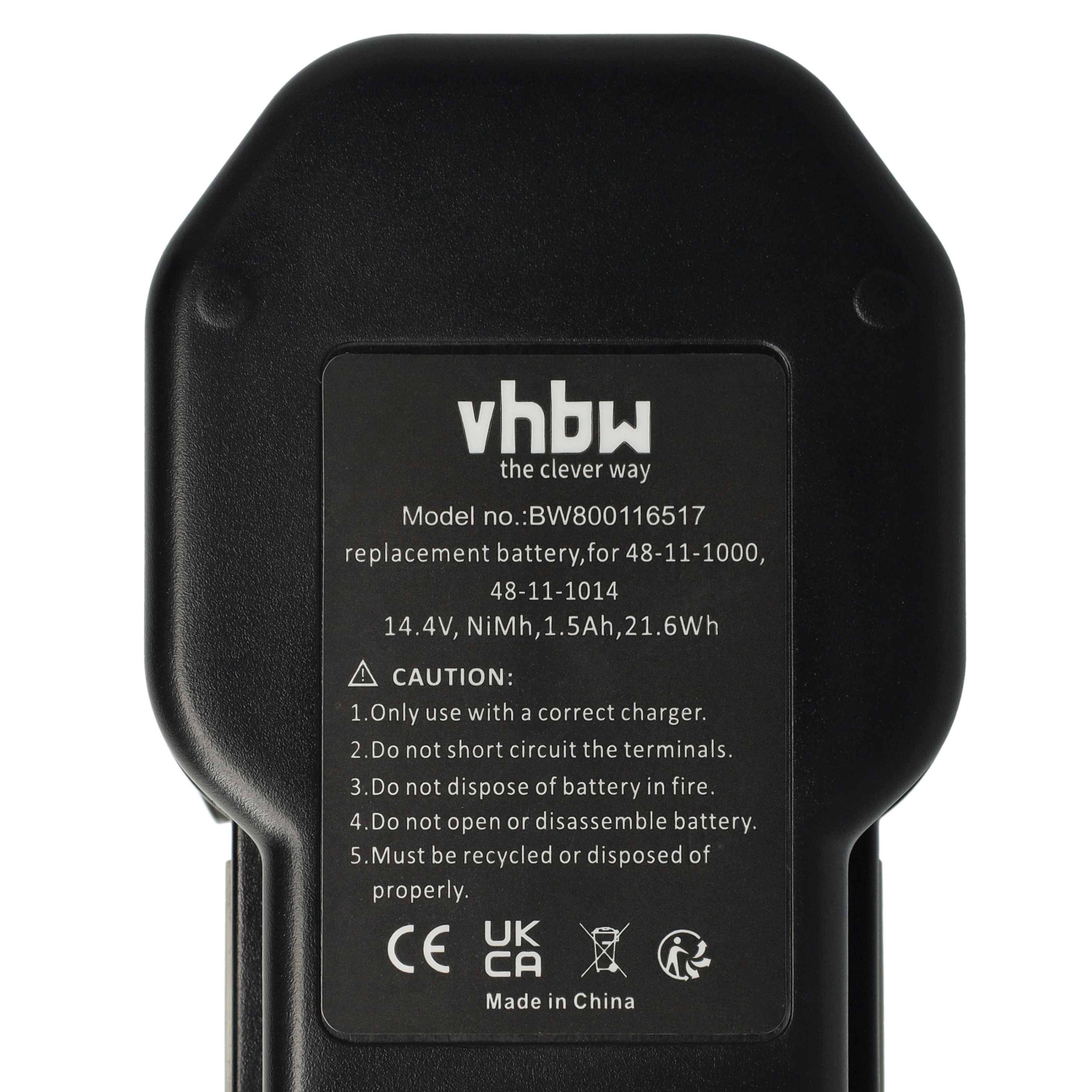 vhbw 2x Akku kompatibel mit AEG BSS 14, SB2E 14.4 T Super Torque, BSB 14 STX, BS2E 14.4 T Werkzeug (1500 mAh, NiMH, 14,4 V)