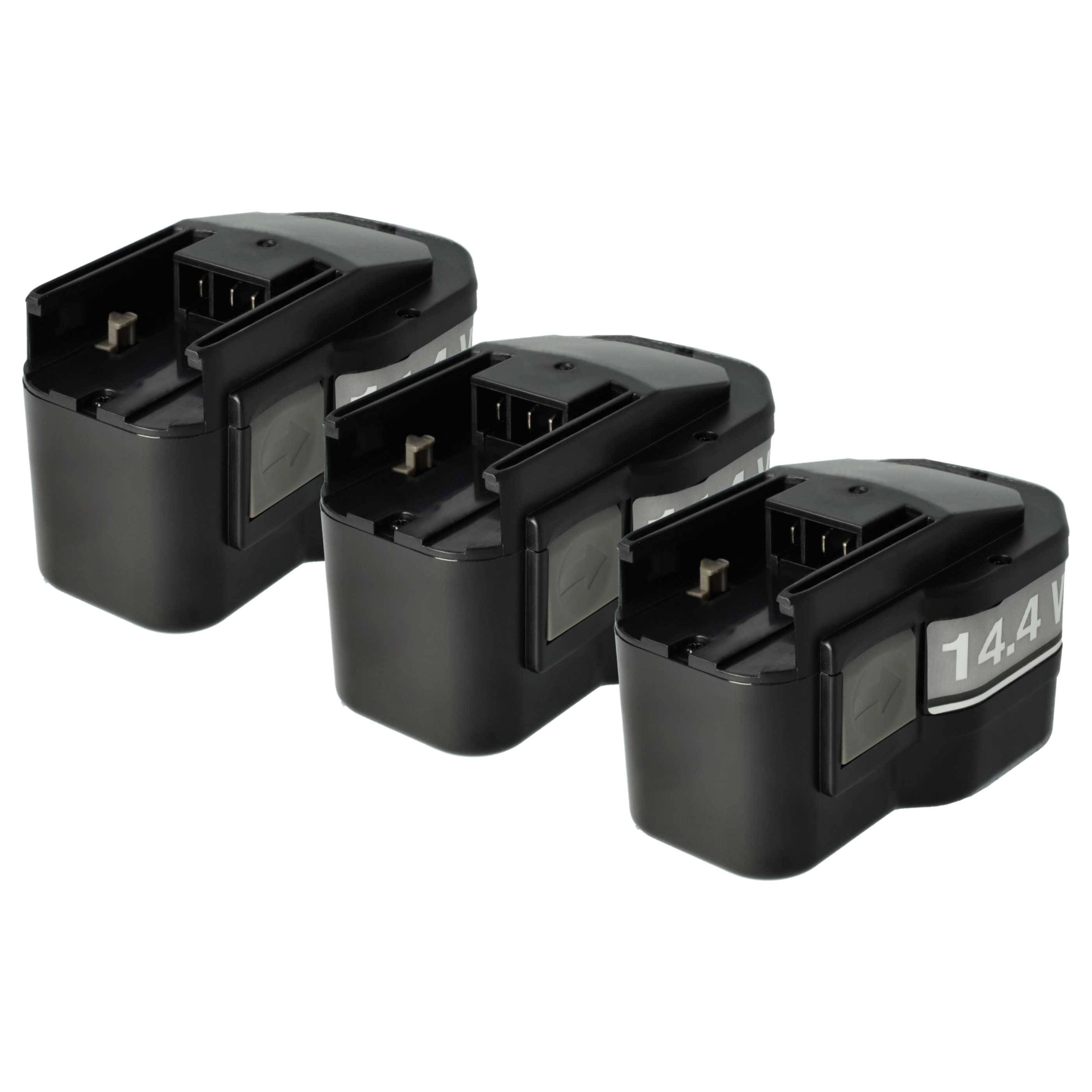 vhbw 3x Akku Ersatz für Milwaukee 0516-20, 0514-52, 0516-52, 0516-22, 0612-22, 0612-20, 0612-26 für Werkzeug (1500 mAh, NiMH, 14,4 V)