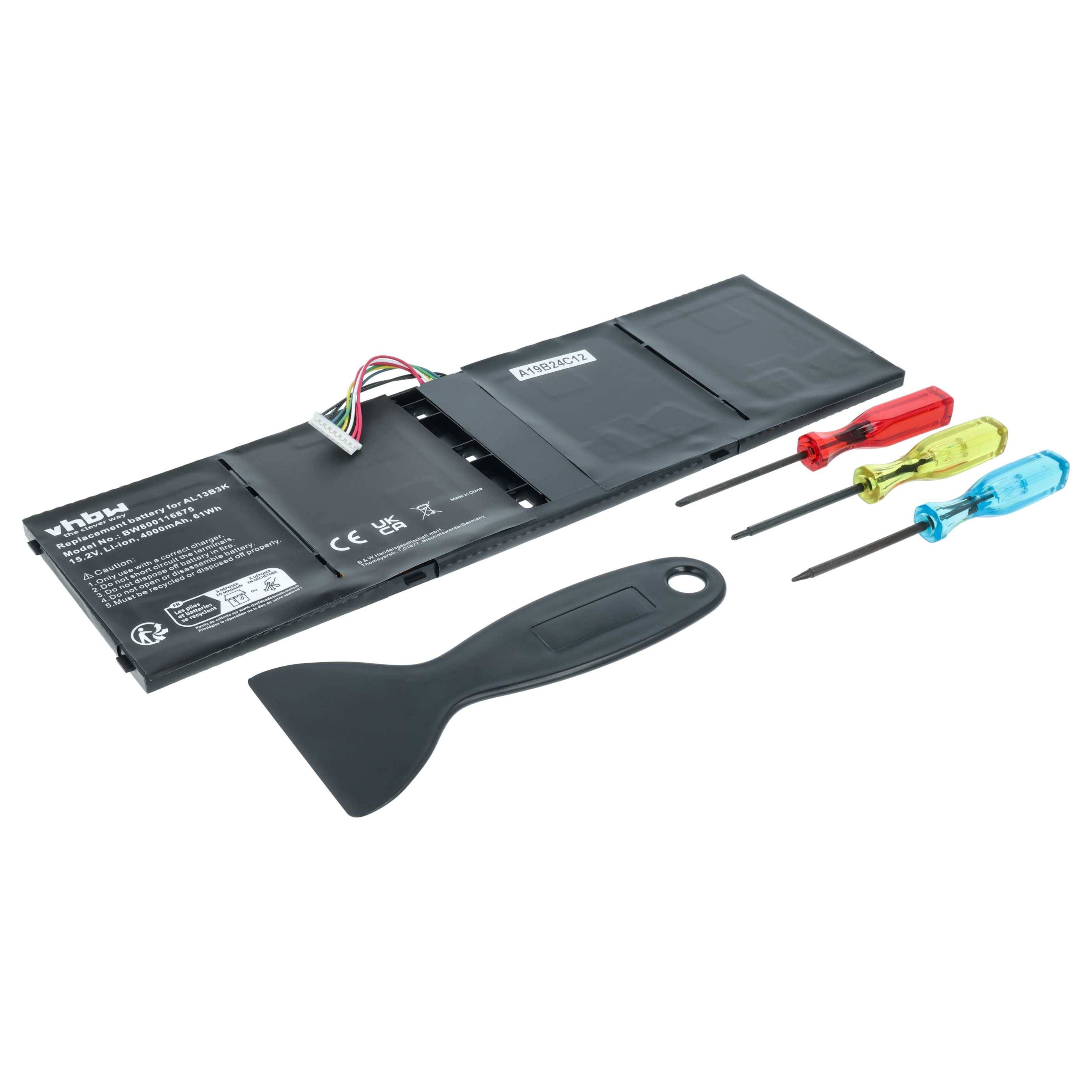 vhbw Akku kompatibel mit Acer Aspire P3-171-3322Y4G06as, P3-171-3322Y4G12as, P3-171-5333Y4G12as Notebook (4000mAh, 15V, Li-Ion)
