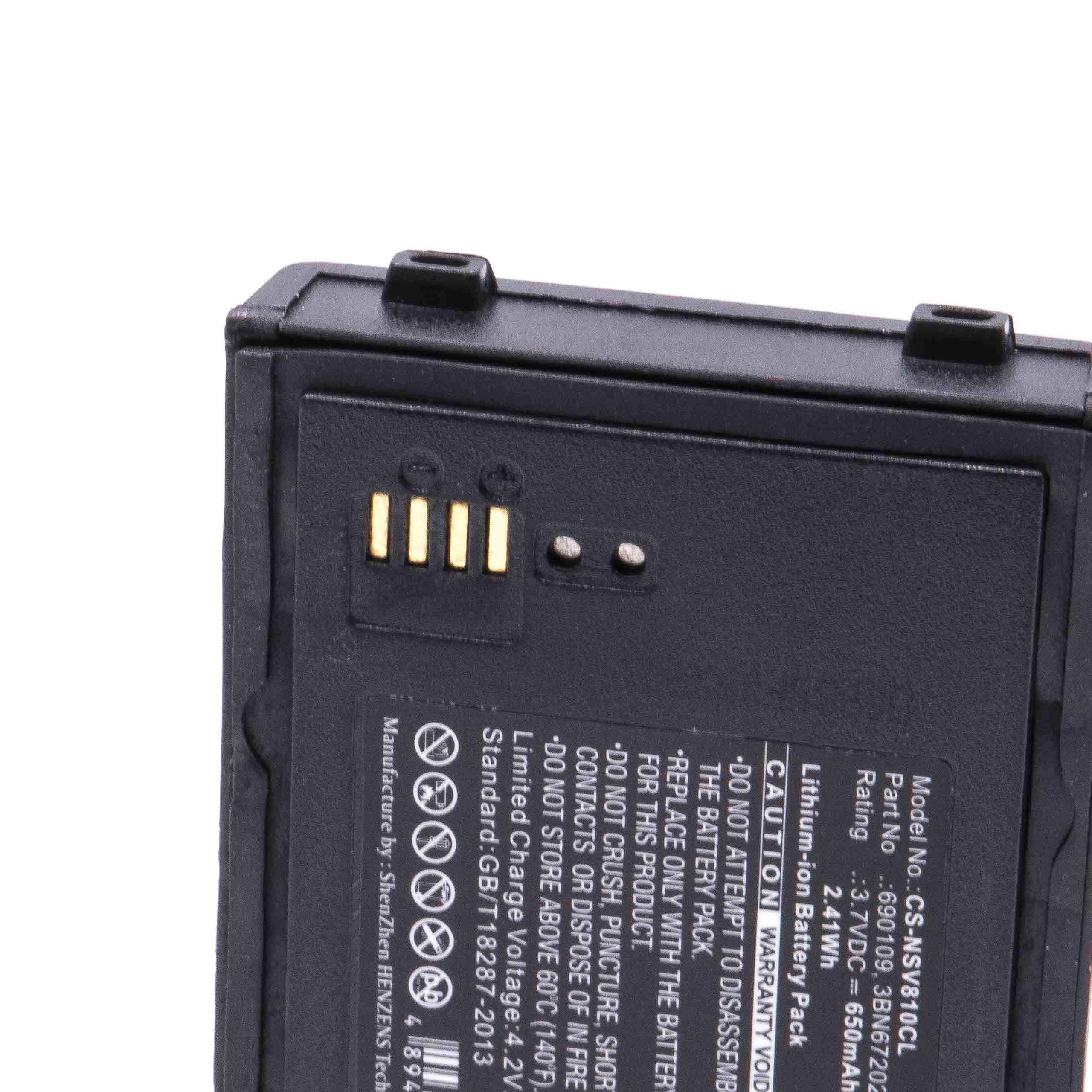 vhbw Akku kompatibel mit Alcatel 3BN67200AA, 500 DECT Handset, 3BN67206AA, 3BN67201AA schnurlos Festnetz Telefon (650 mAh, 3,7 V, Li-Ion) Schwarz