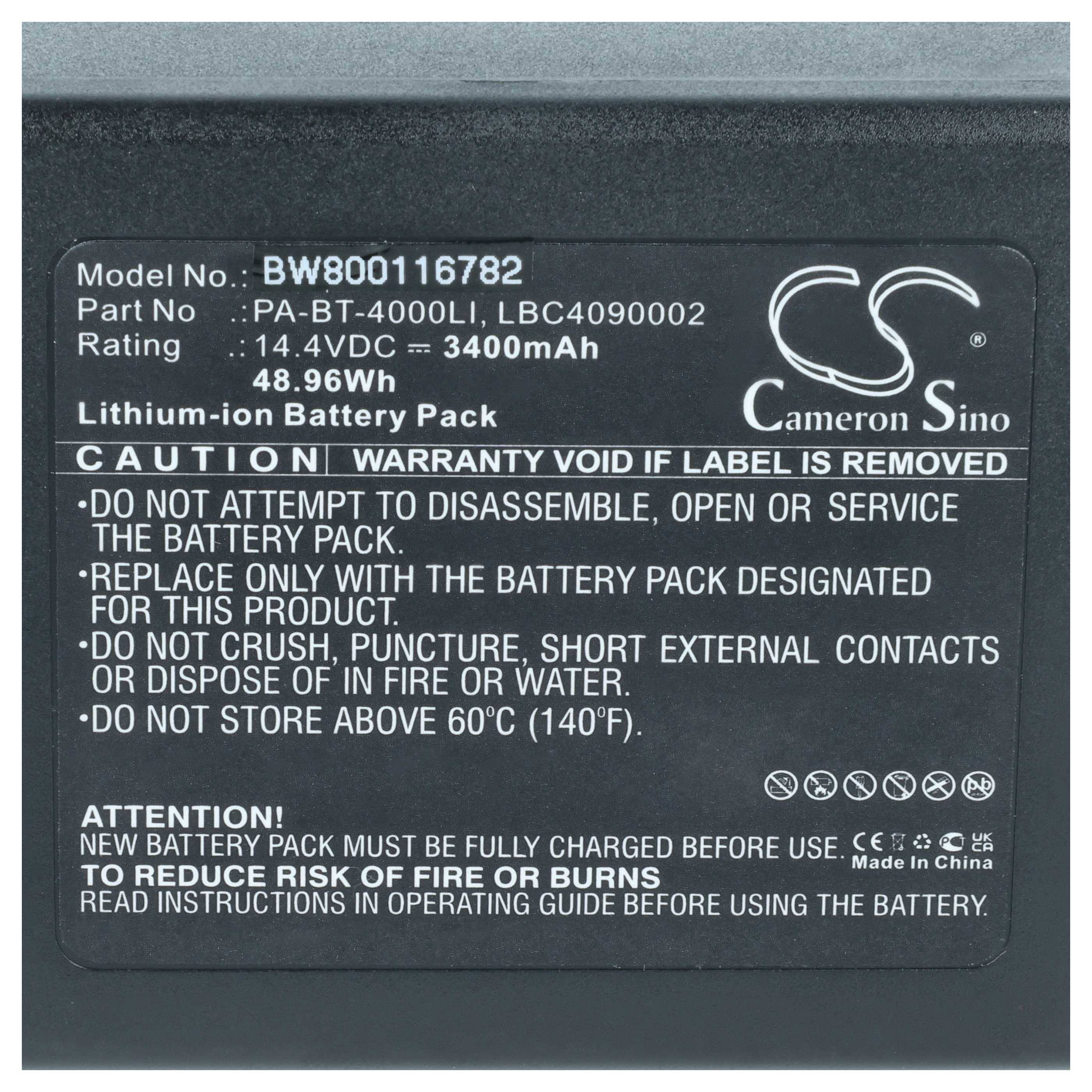 vhbw Akku kompatibel mit Brother PT PT-P900W | PT-P950NW Drucker Kopierer Scanner Etiketten-Drucker (3400 mAh, 14,4 V, Li-Ion)