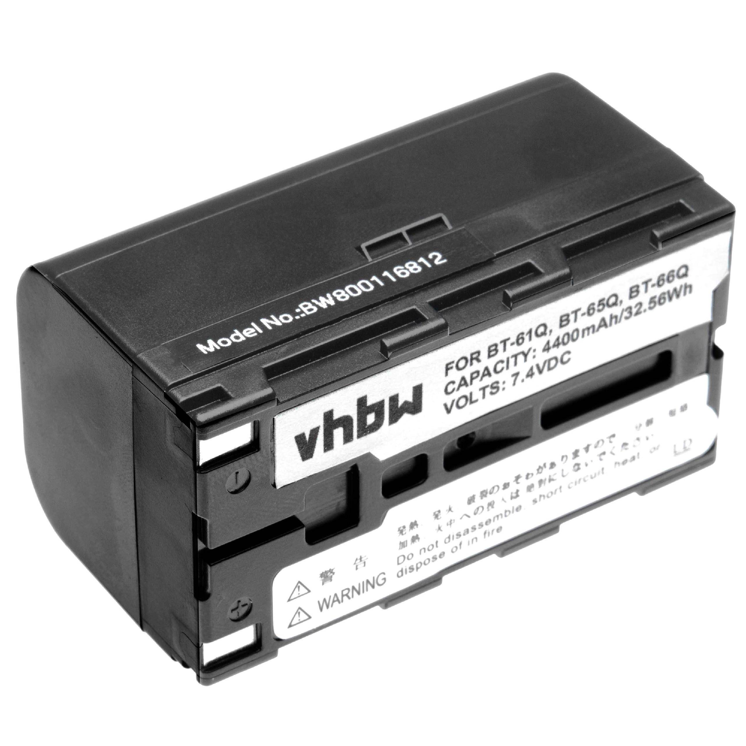Wiederaufladbare Batterie mit Bezeichnung 'vhbw' und Modellnummer BW800116812, 4400mAh Kapazität, 32,56Wh, für BT-61Q, BT-65Q, BT-66Q, 7,4VDC.