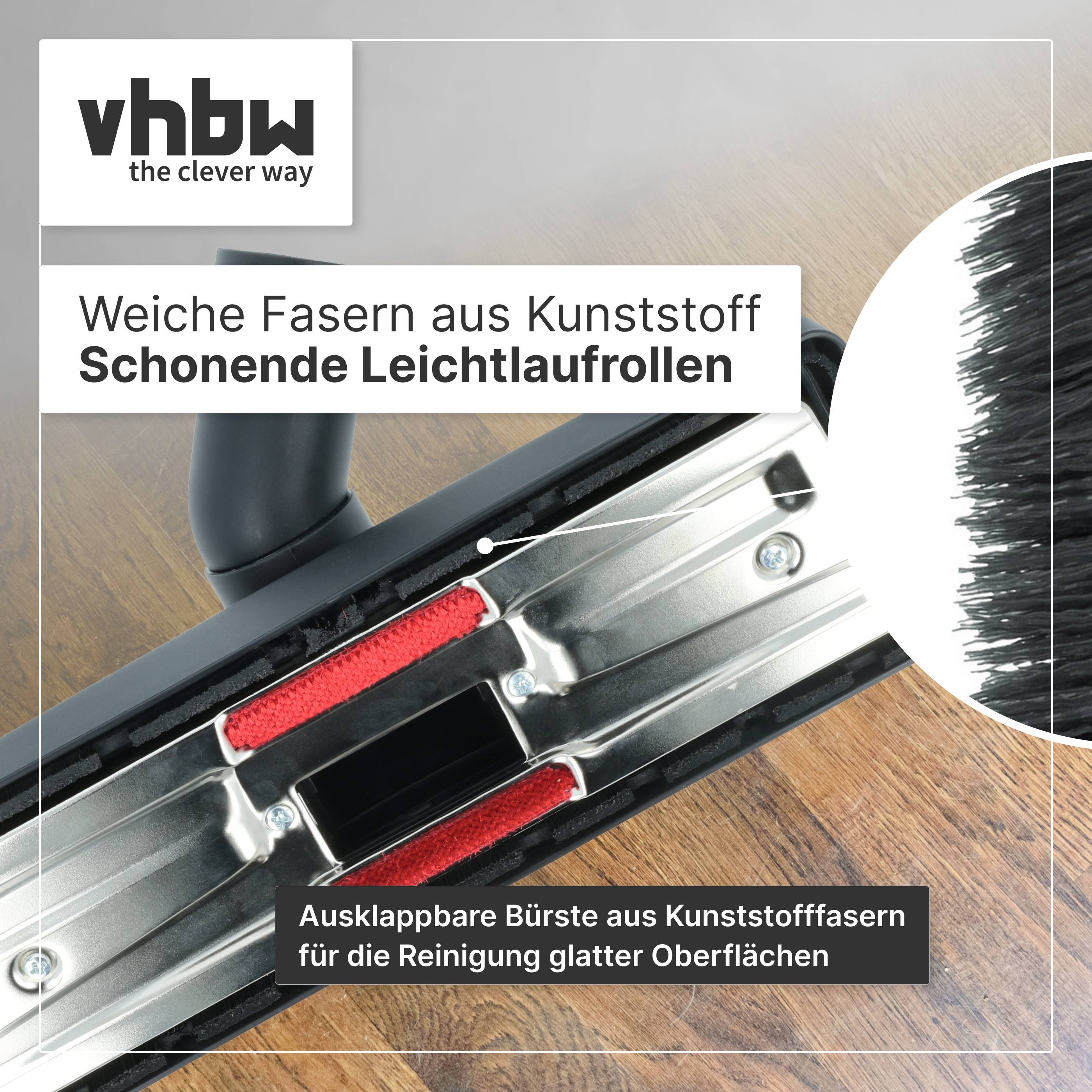 vhbw Bodendüse Typ 32 mit 35mm-Anschluss & Adapter-Set kompatibel mit Bosch BSG71810GB/04, BSG71810GB/07, BSG71810IL/01, BSG71810IL/03 Staubsauger