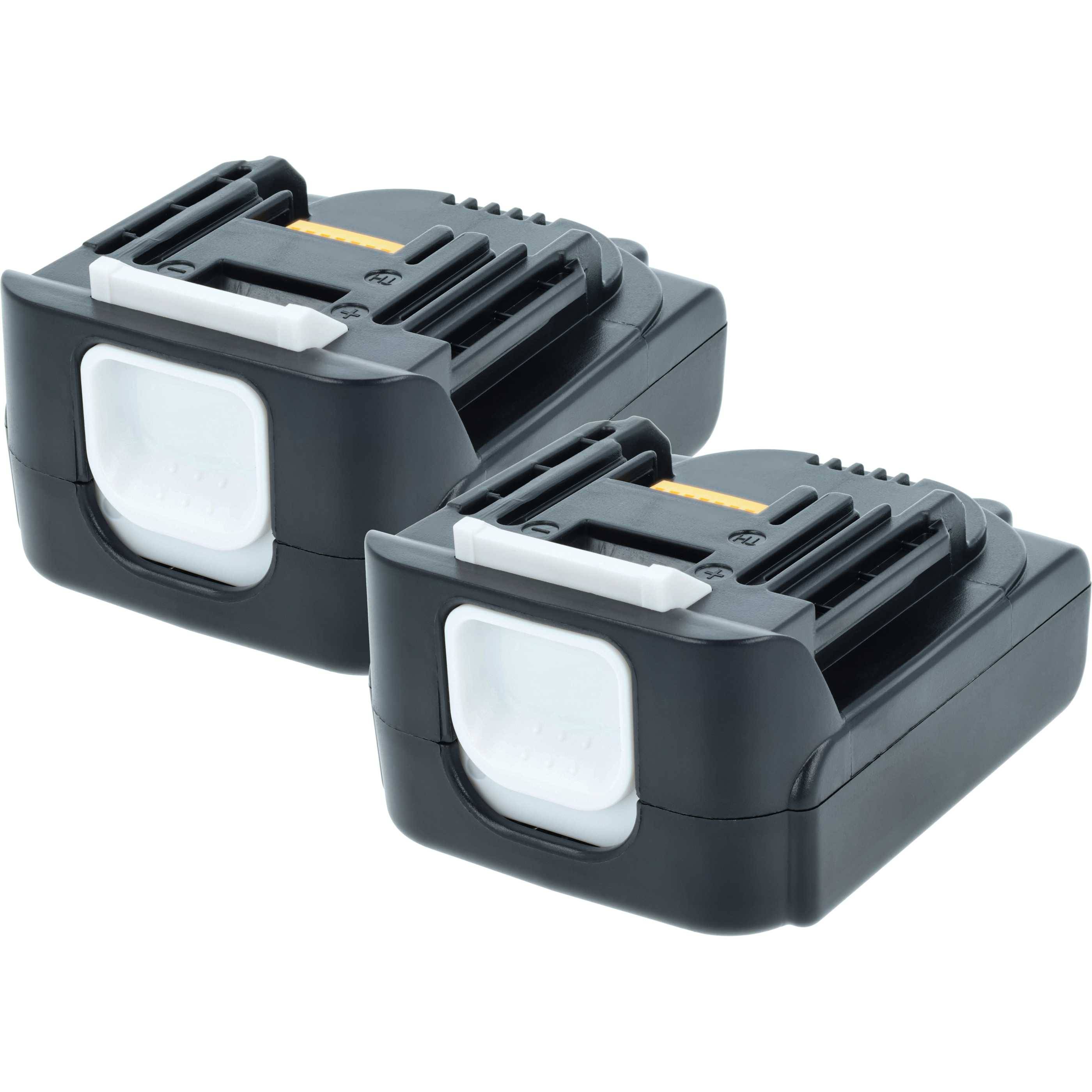vhbw 2x Akku kompatibel mit Makita BDF441, BDF441RFE, BDF441SFE, BDF440, BDF440SFE, BDF440Z Werkzeug (2000 mAh, Li-Ion, 14,4 V)