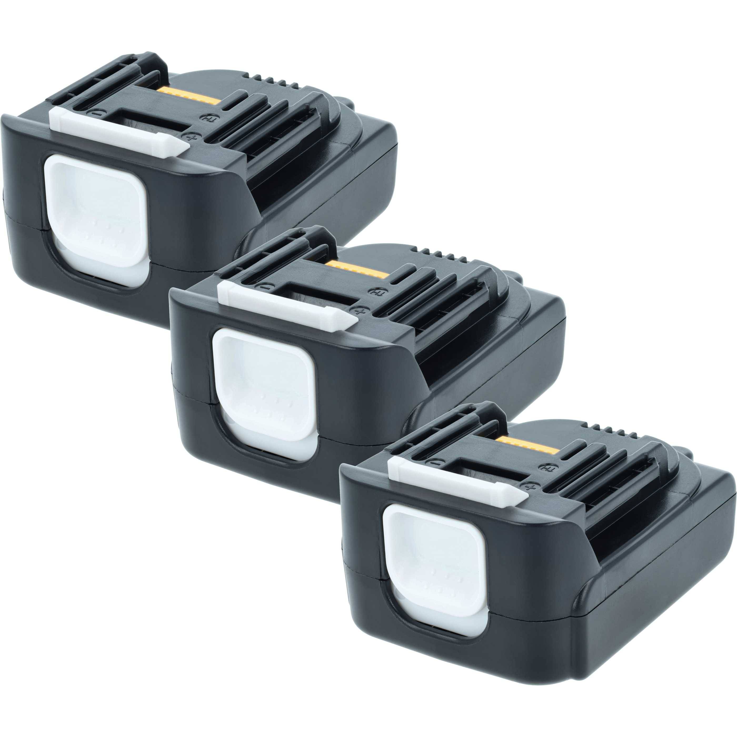 vhbw 3x Akku kompatibel mit Makita BDF441, BDF441RFE, BDF441SFE, BDF440, BDF440SFE, BDF440Z Werkzeug (2000 mAh, Li-Ion, 14,4 V)