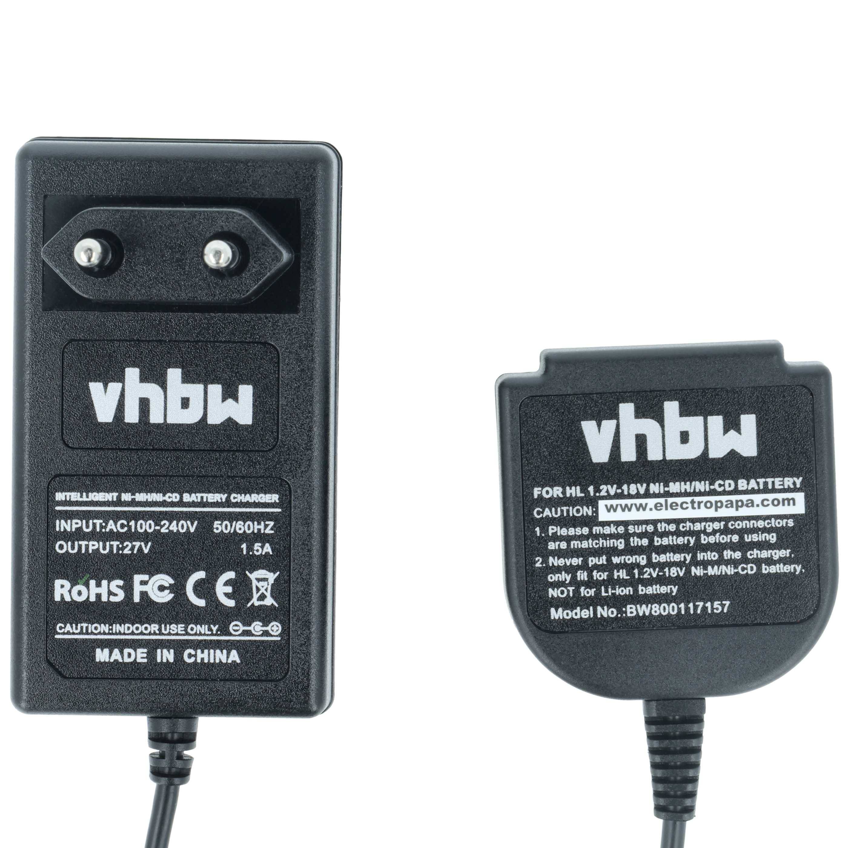 vhbw Ladegerät kompatibel mit Hilti SFL 12/15 Flashlight, SID 121-A Werkzeug NiMH-Akkus