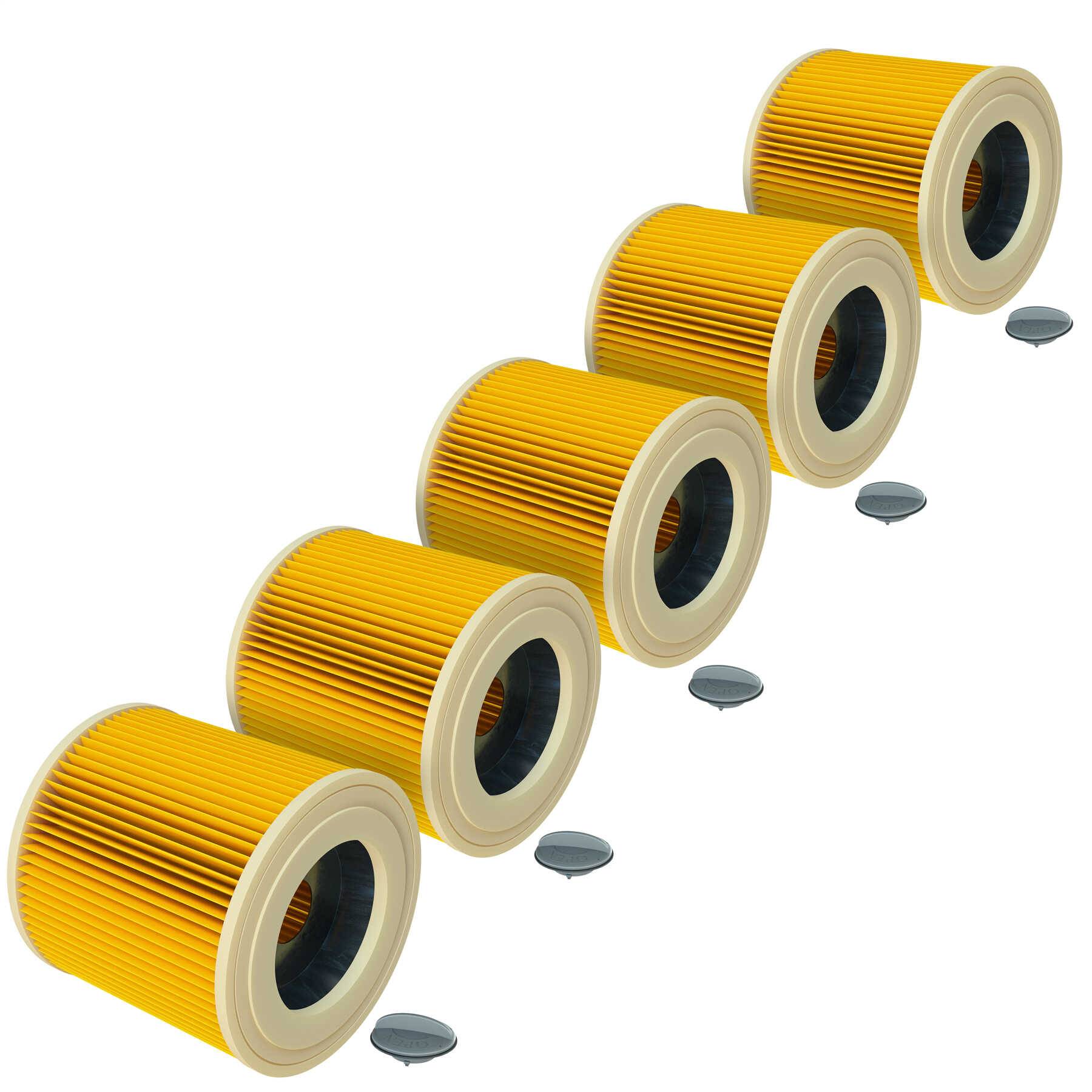 vhbw 5x Faltenfilter kompatibel mit Kärcher A 2504, A 2524 PT, A 2554 ME, A 2574 PT, A 2674 PT Plus, A 2675 Jubilee, A 2676 X PT Plus, A 3100