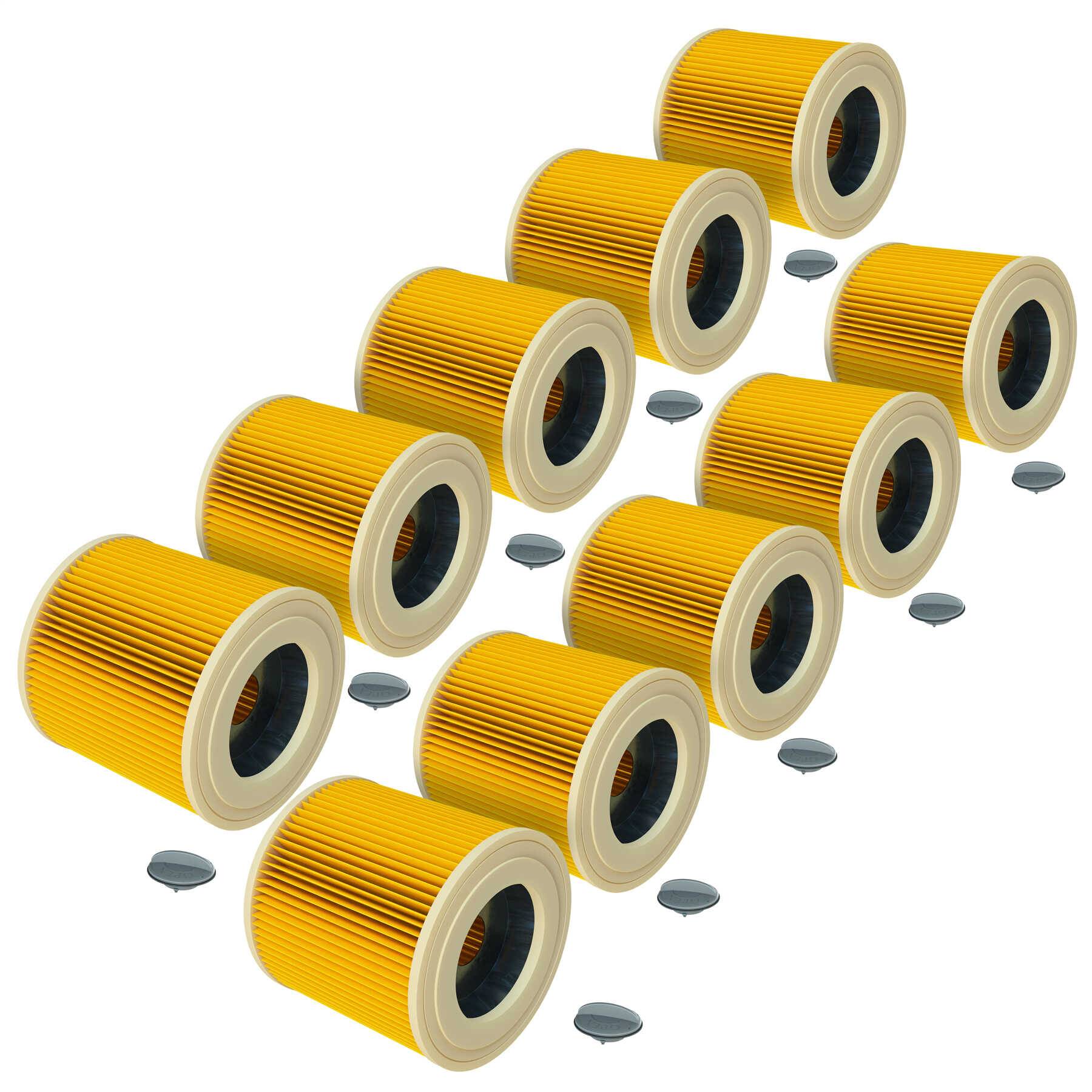 vhbw 10x Set Patronenfilter Ersatz Filter Patrone Ersatz für Kärcher 6.414-552.0 kompatibel mit Kärcher Nasssauger-Trockensauger, Waschsauger