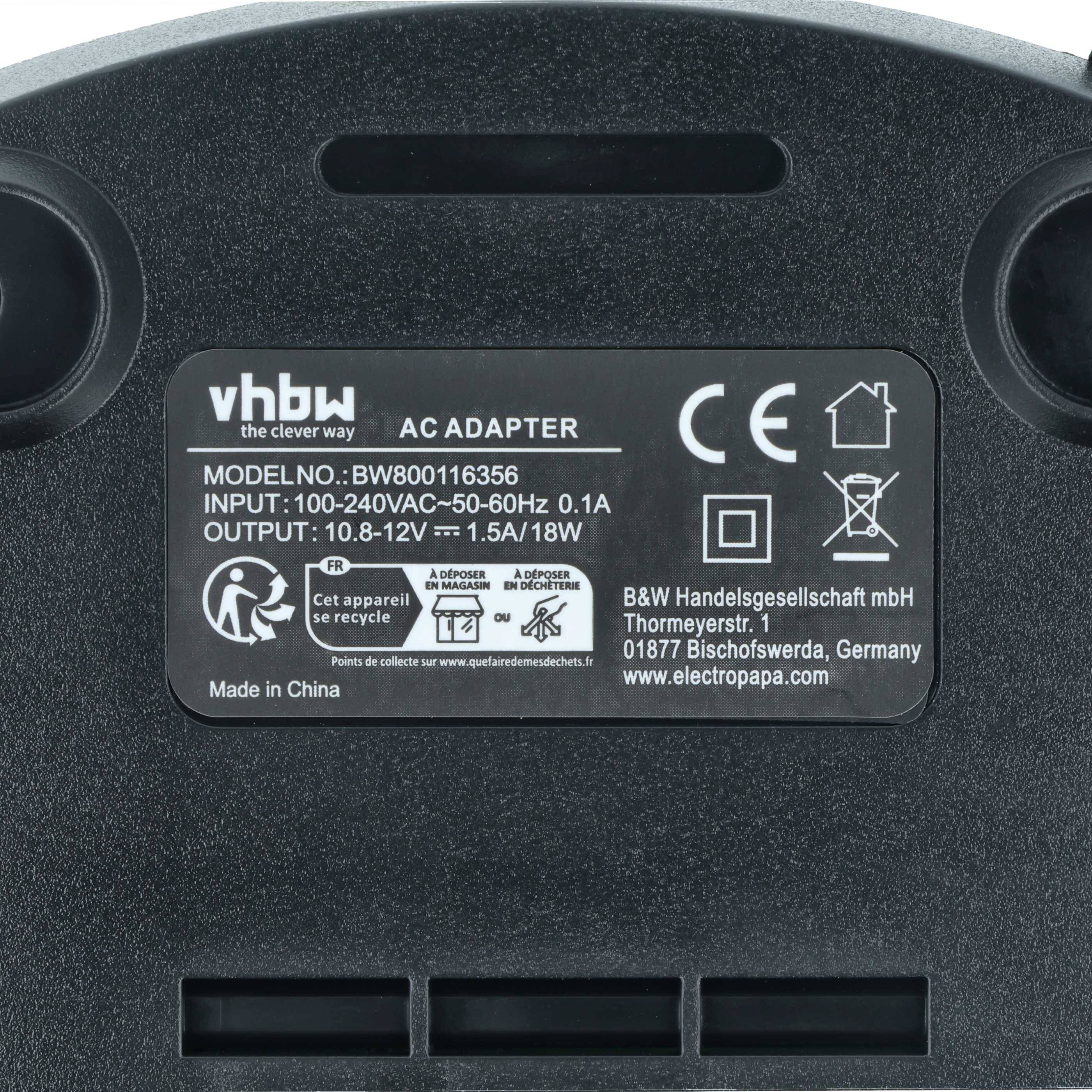 vhbw Ladegerät kompatibel mit Bosch 2 607 336 996, BAT411, BAT411A, BAT412, BAT412A, BAT413, BAT413A, BAT414 Werkzeug Akkus - Typ 2
