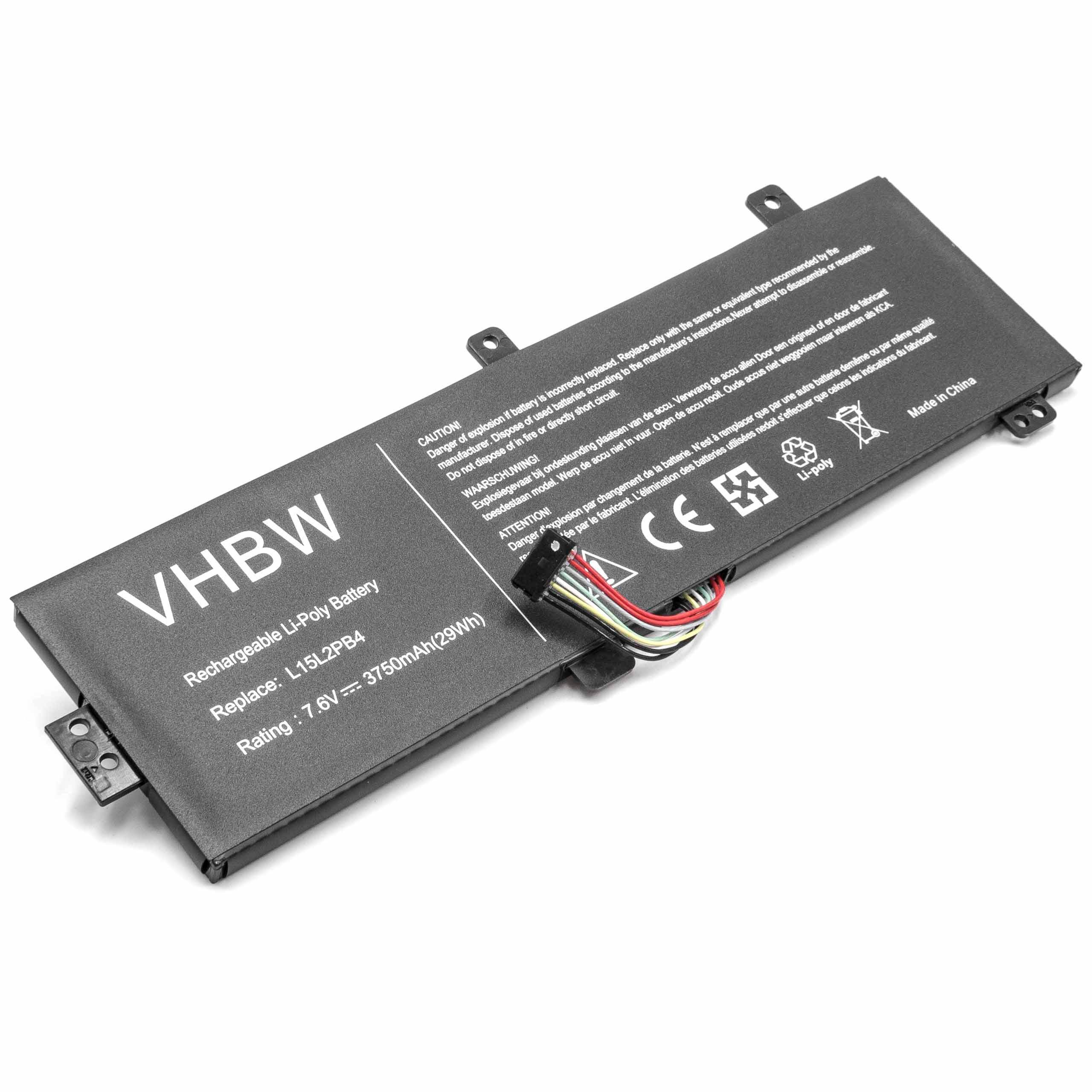 vhbw Akku kompatibel mit Lenovo IdeaPad 310-15ISK(80SM000HGE), 310-15ISK, 310-15ISK(80SM) Notebook (3750 mAh, 7,6 V, Li-Polymer)