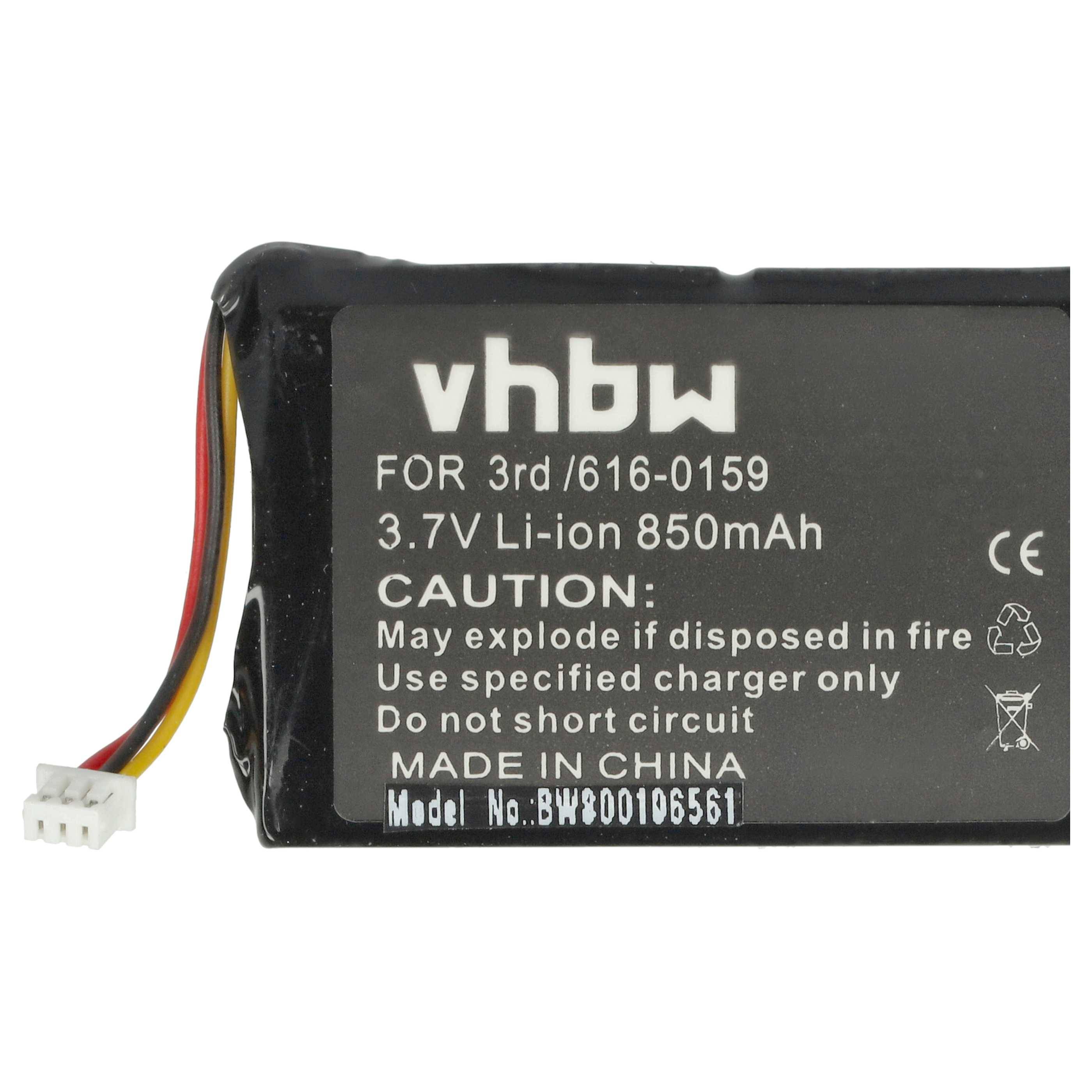 vhbw Akku kompatibel mit Apple iPod M9460LL/A, M9460LL, M9460LLA MP3-Player Musik Player (850 mAh, 3,7 V, Li-Polymer)