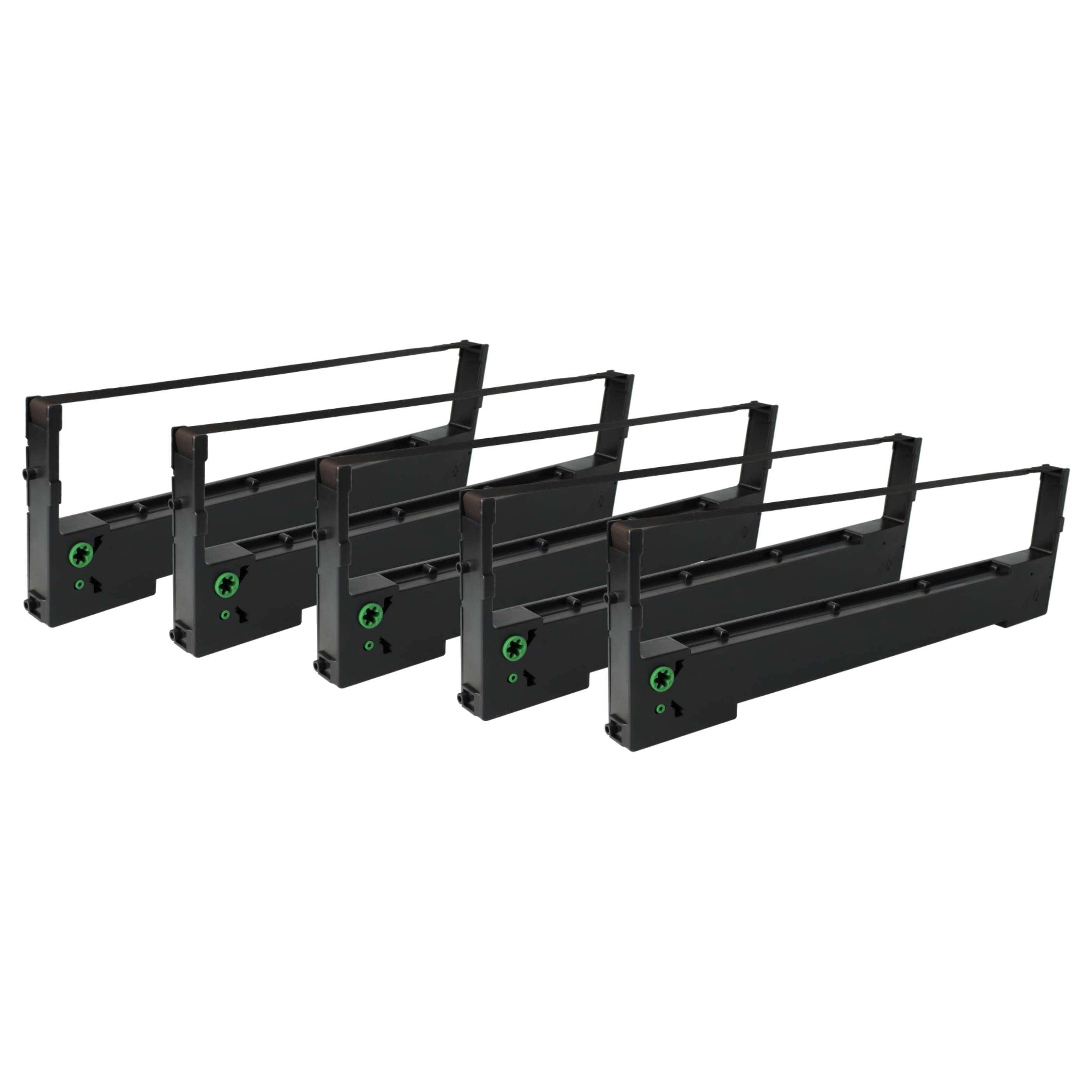 vhbw 5x Farbband Schriftband kompatibel mit Tally Genicom T2033 | LA 550N, T 2140, MT150, MT130, T 2040 Nadeldrucker, Bondrucker - Schwarz