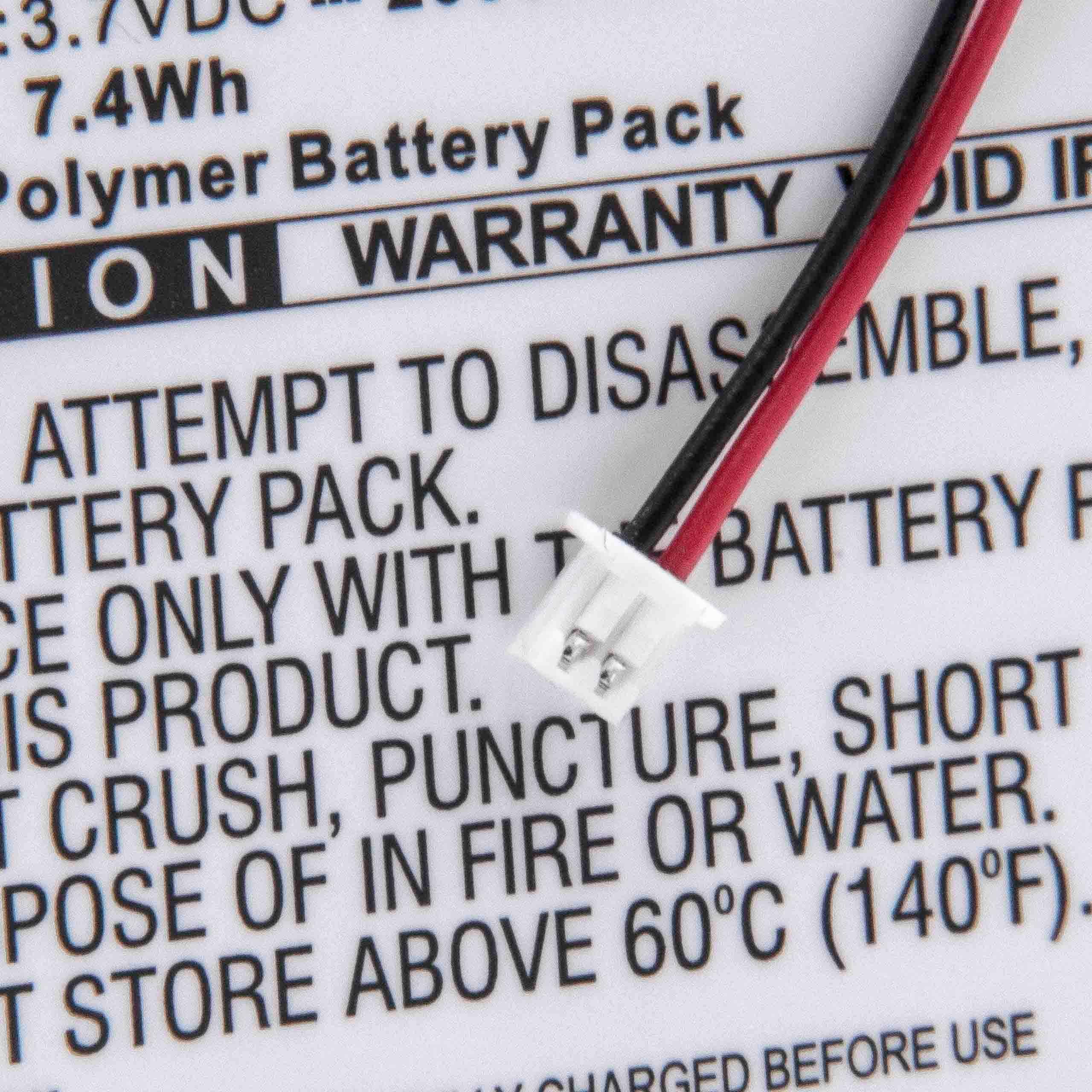 vhbw Akku kompatibel mit Luvion Supreme Connect Babyphone Babytalker (2000mAh, 3,7V, Li-Polymer)