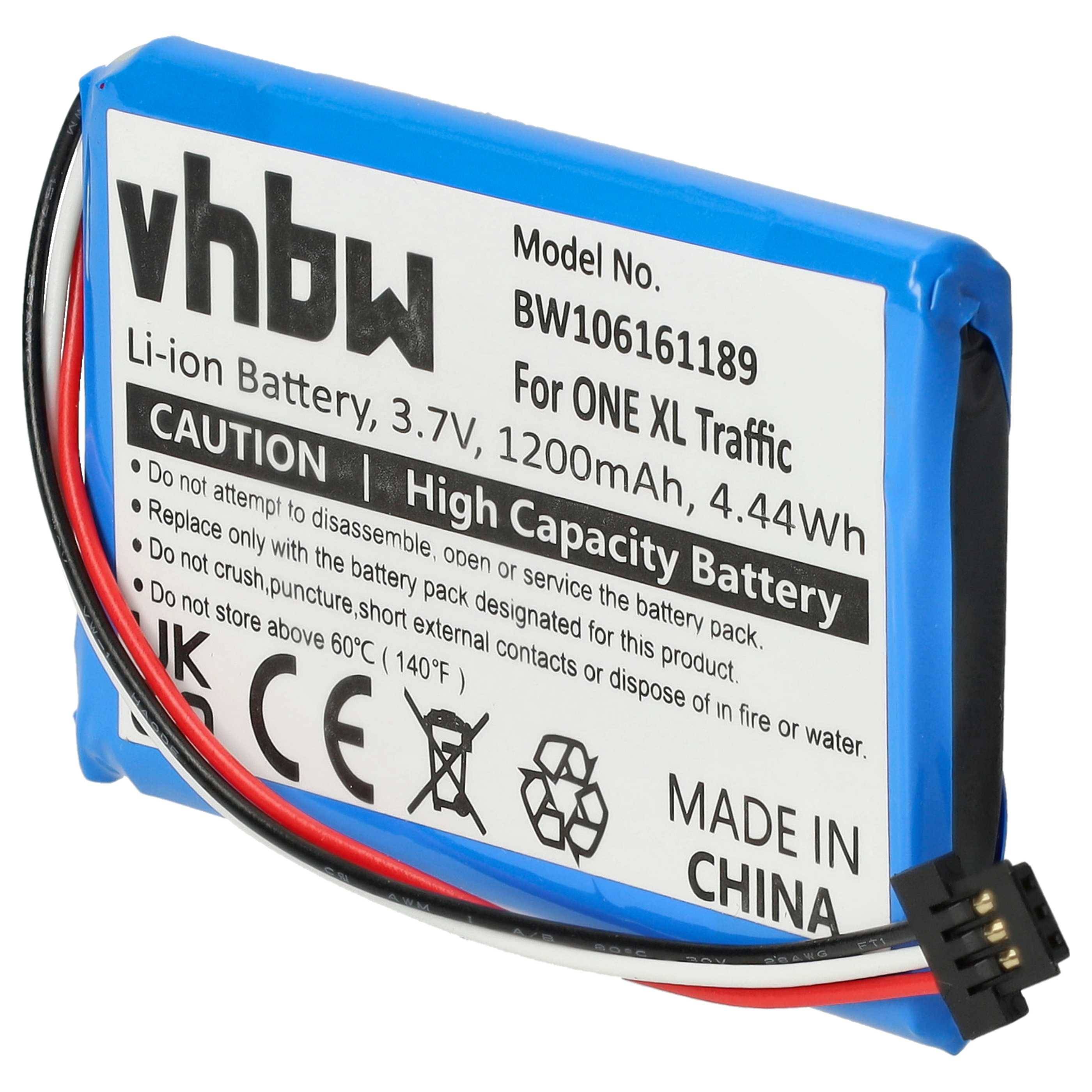 vhbw Akku kompatibel mit TomTom Go 50, 60 GPS Navigation Navi (1200 mAh, 3,7 V, Li-Ion)