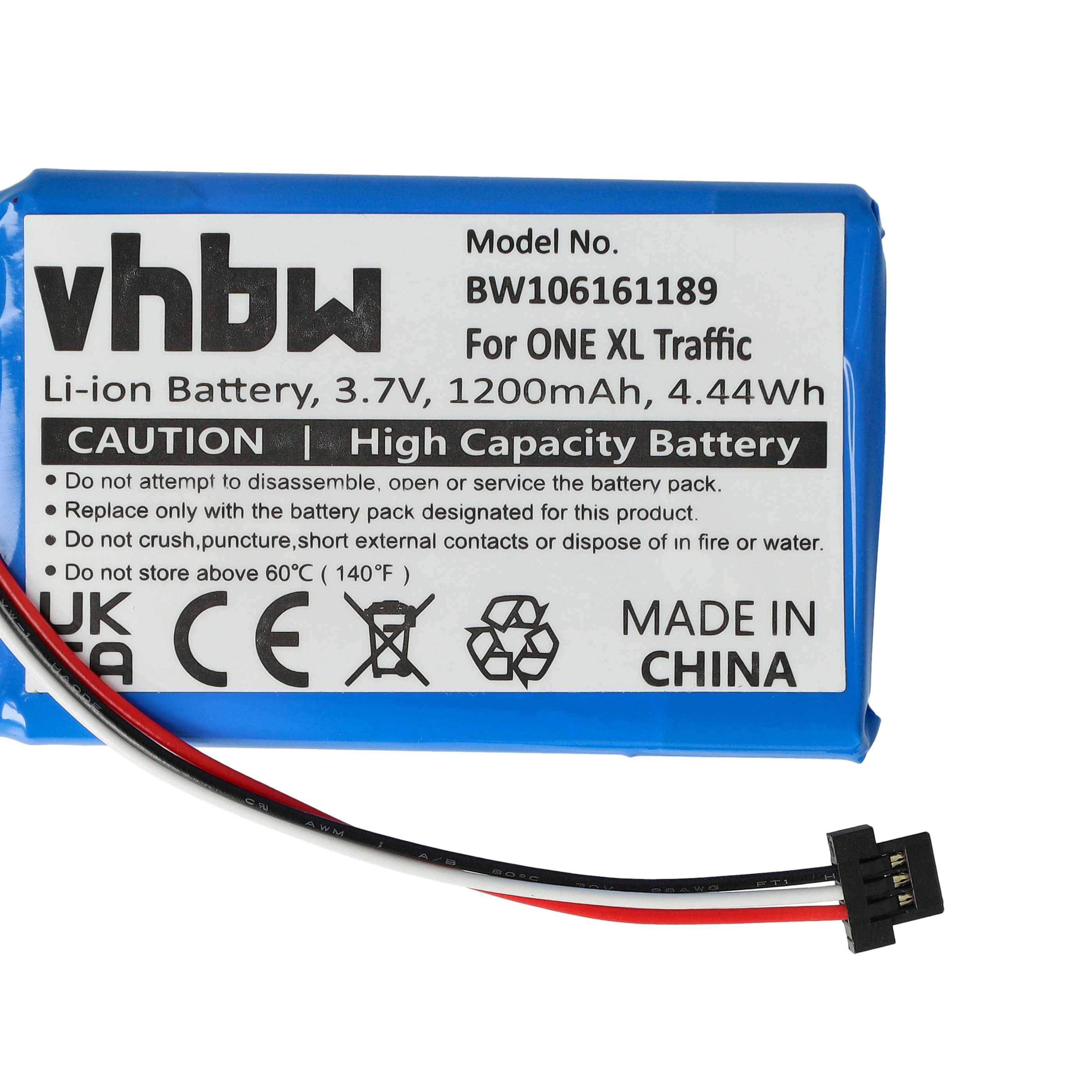 vhbw Akku Ersatz für TomTom ICP553450, AHA11111009, 1ICP6//34/50 für GPS Navigation Navi (1200 mAh, 3,7 V, Li-Ion)