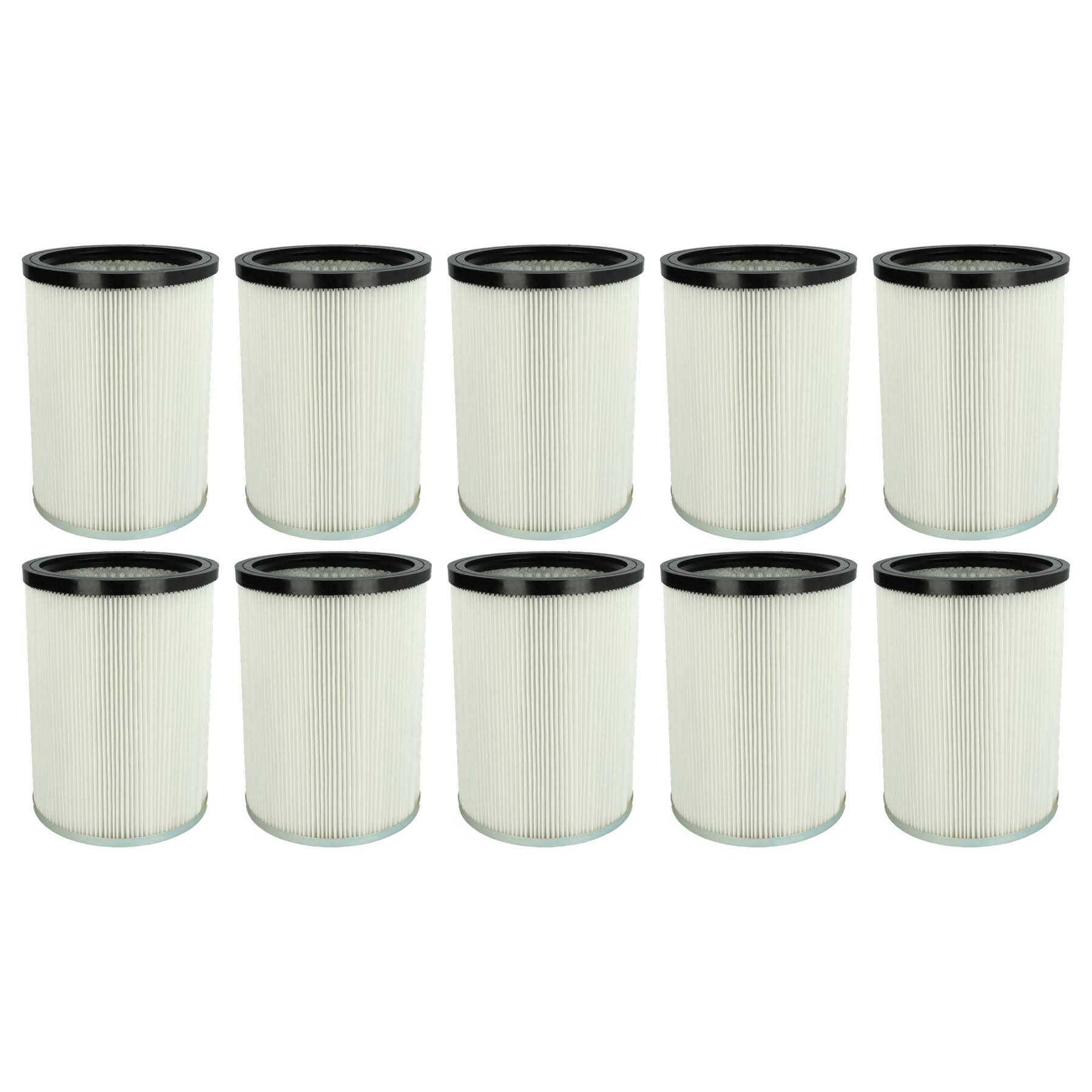 vhbw 10x Faltenfilter kompatibel mit Kärcher NT 50/1 Me Classic *BR 220V, NT 50/1 Me Classic *CN Staubsauger - Patronenfilter Weiß