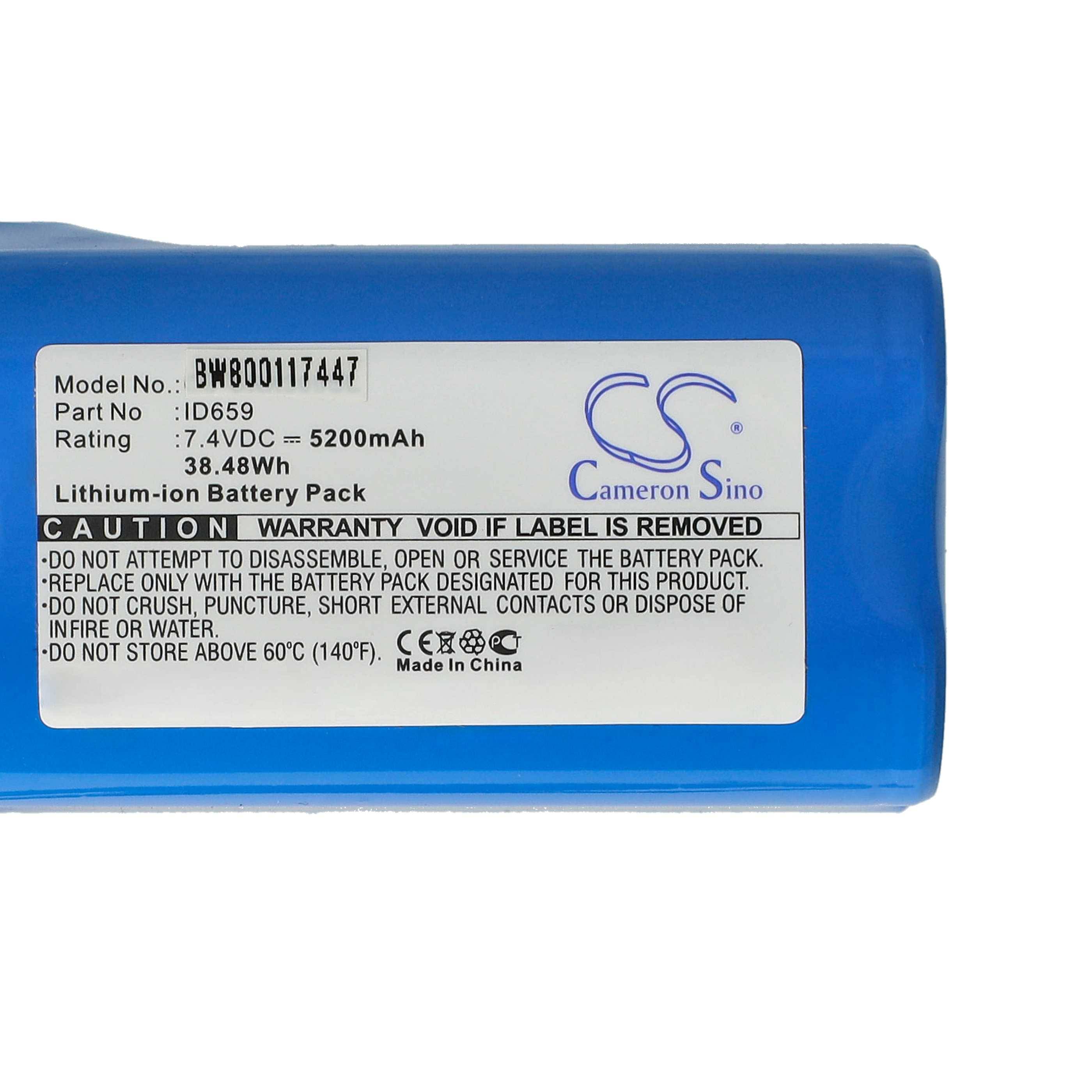 vhbw Akku Ersatz für Sony ID659, ST-06S, ID659B für Lautsprecher Boxen Speaker (5200 mAh, 7,4 V, Li-Ion)