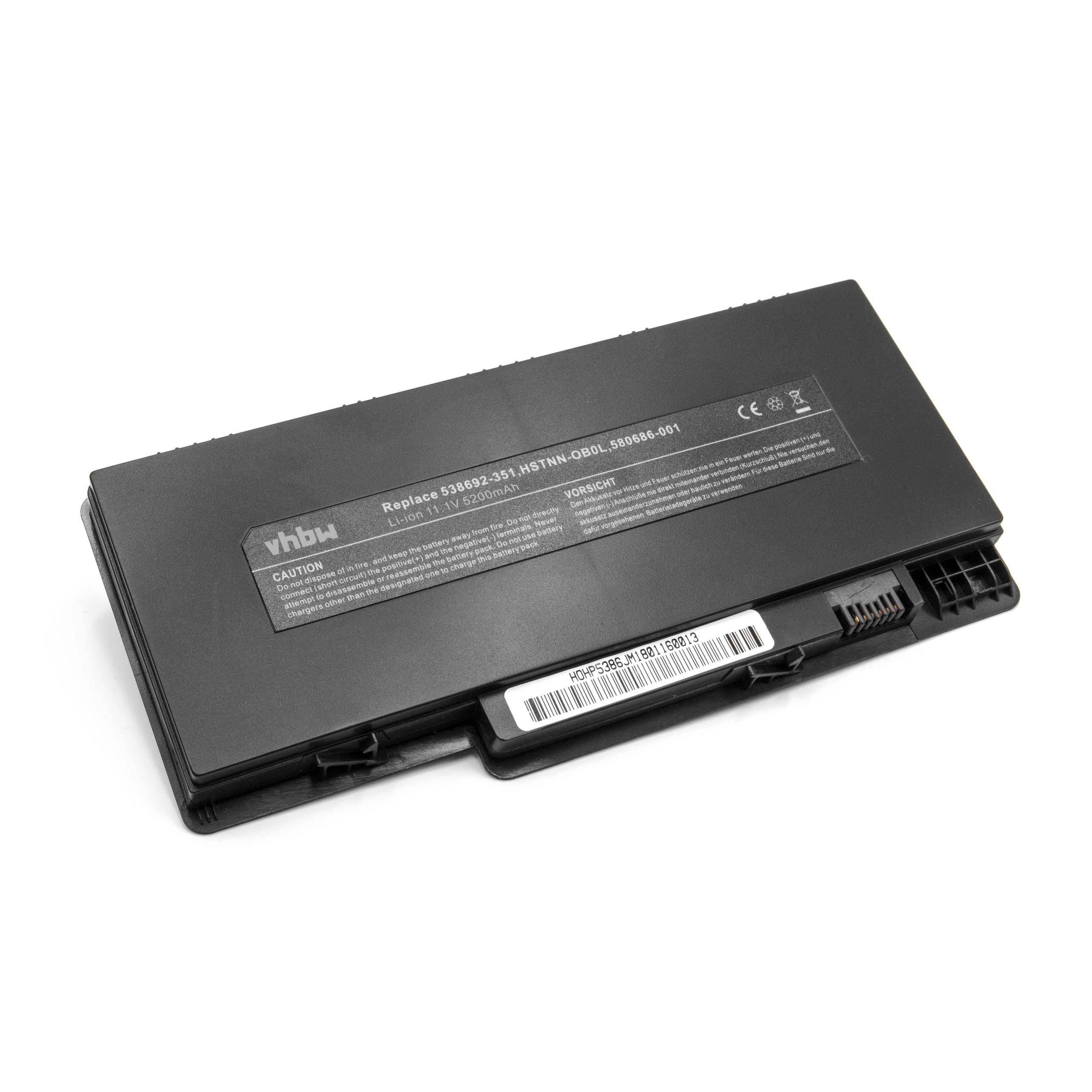 vhbw Akku kompatibel mit HP Pavilion dm3-1025ez, dm3-1025sa, dm3-1026tx, dm3-1027tx Notebook (5200 mAh, 11,1 V, Li-Polymer)