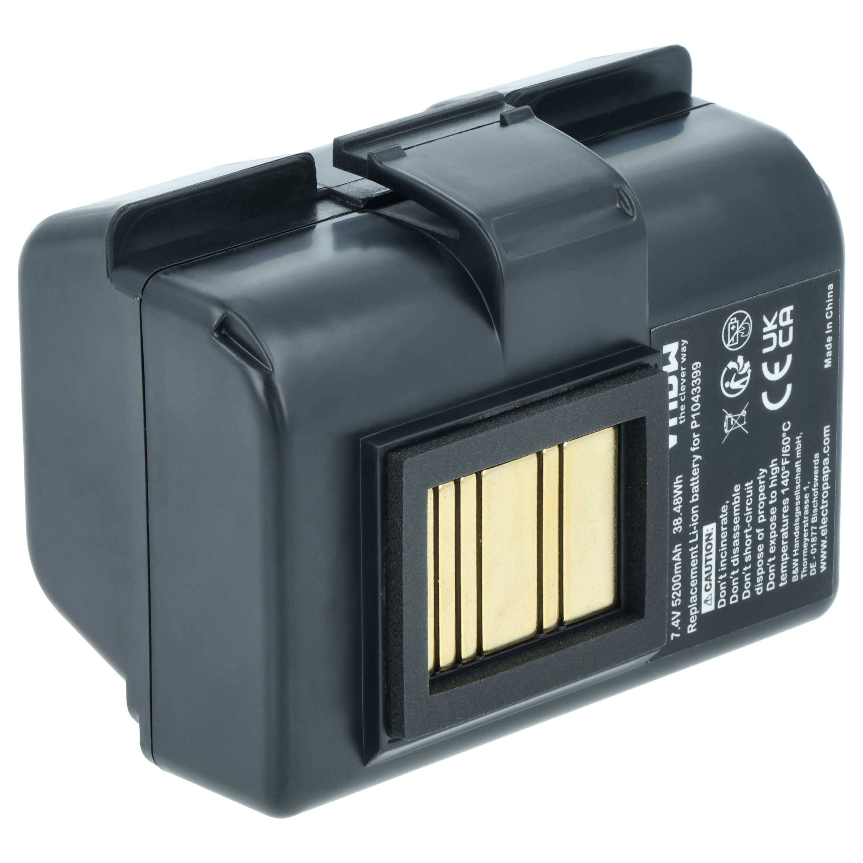 vhbw Akku kompatibel mit Zebra QLn220HC, QLn320HC, QLN220, QLN320 Drucker Kopierer Scanner Etiketten-Drucker (5200 mAh, 7,4 V, Li-Ion)