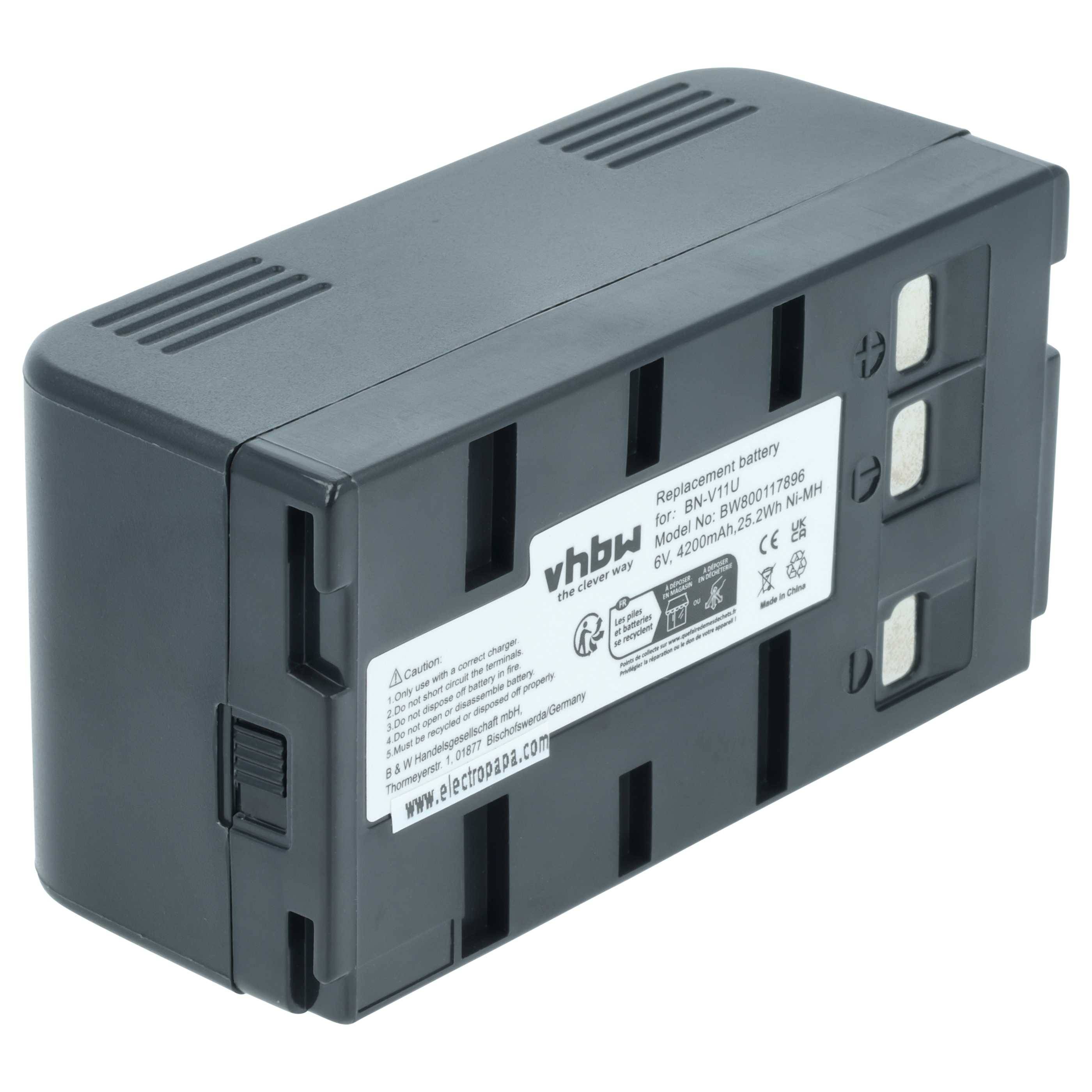 vhbw Akku kompatibel mit Panasonic PV-10B, PV-10, NV-VX33EG, NV-VJ98, NV-VX55EG, NV-VJ66, NV-VJ78, NV-VJ77 Kamera (4200 mAh, 6 V, NiMH)