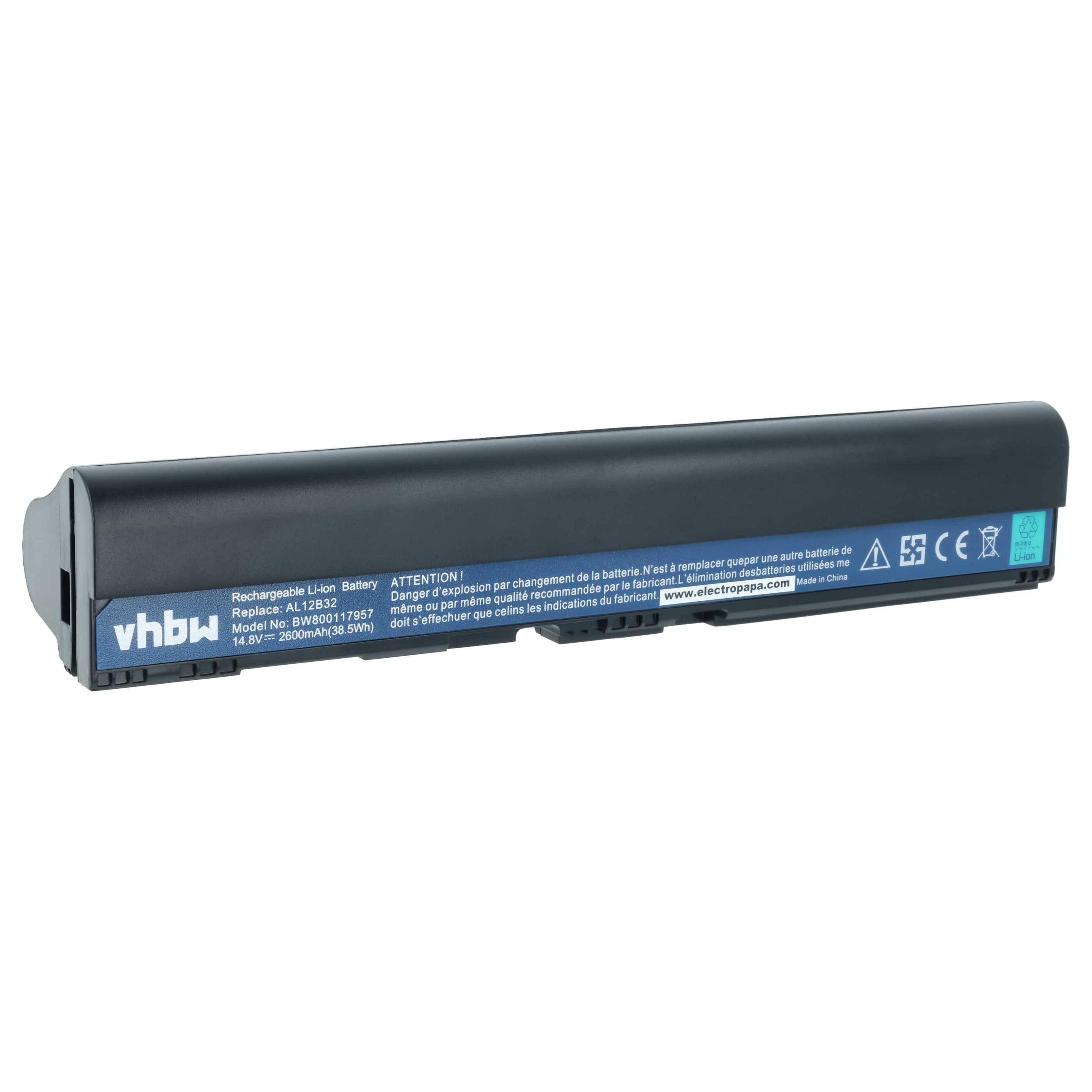 vhbw Akku Ersatz für Acer KT.00407.002 | für Notebook (2600 mAh, 14,8 V, Li-Ion)