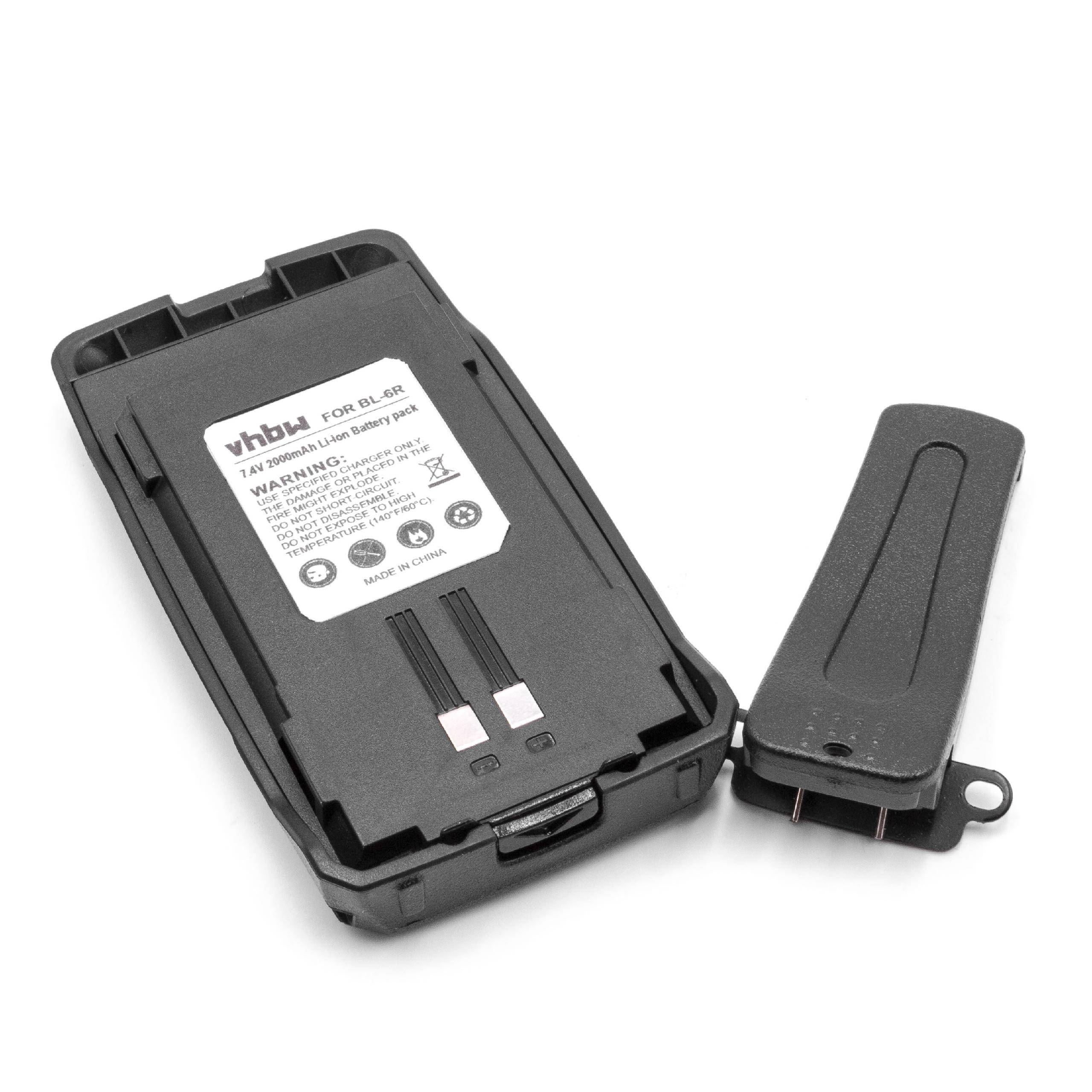 vhbw Akku Ersatz für Baofeng BL-6R für Funkgerät, Walkie Talkie (2000 mAh, 7,4 V, Li-Ion)