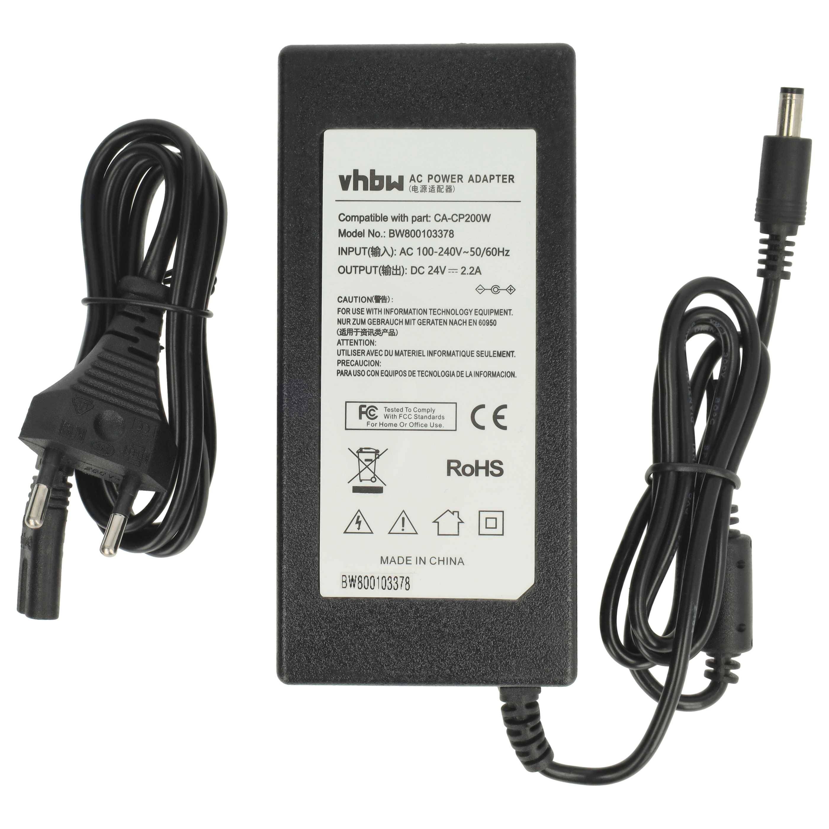 vhbw Netzteil kompatibel mit Canon Selphy CP400, CP500, CP510, CP730, CP740, CP750, CP760, CP720, CP600, CP710 Drucker - 52,8 W