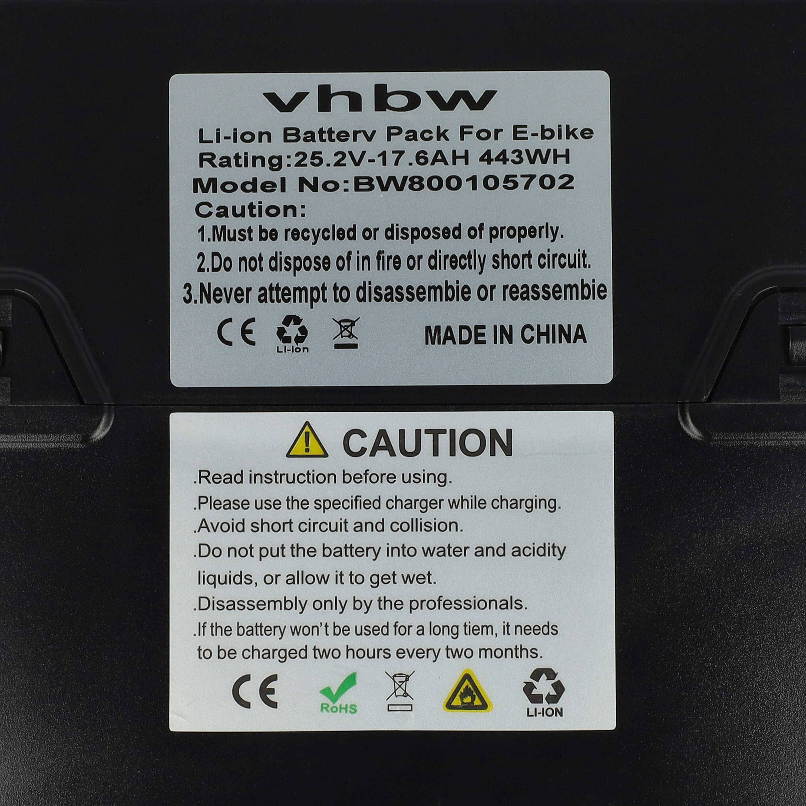 vhbw Akku Ersatz für NKY336B2, NKY337B02, NKY337B2, NKY358B2, NKY374B02, NKY374B2 für E-Bike Elektrofahrrad (17,6 Ah, 25,2 V, Li-Ion)