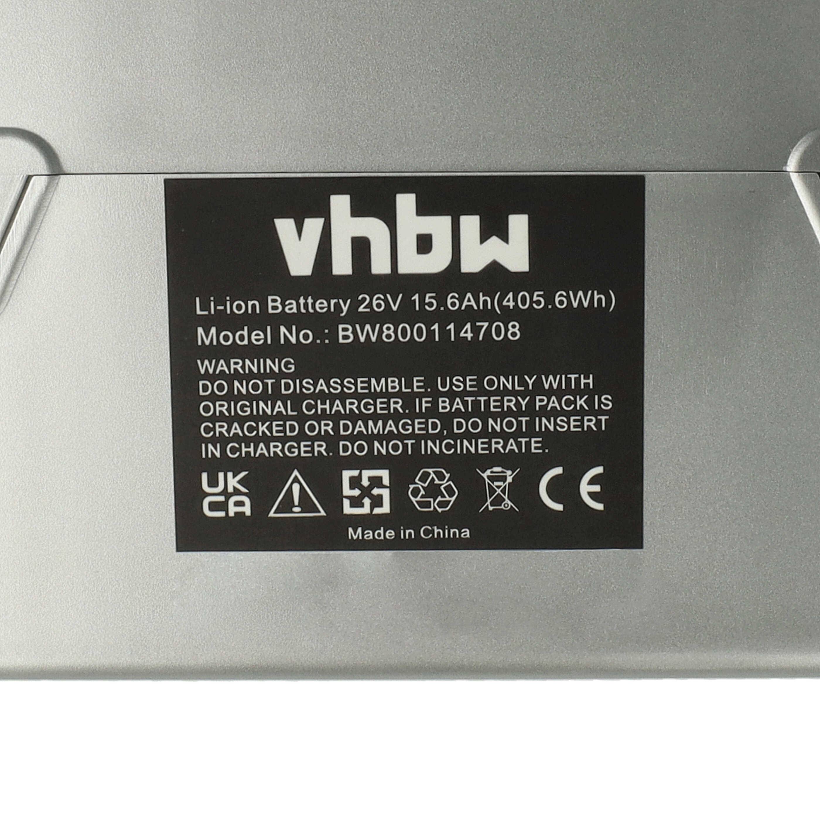 vhbw Akku kompatibel mit Kalkhoff Connect Lady 2F, C | E-Bike (15,6 Ah, 26 V, Li-Ion) - Silber