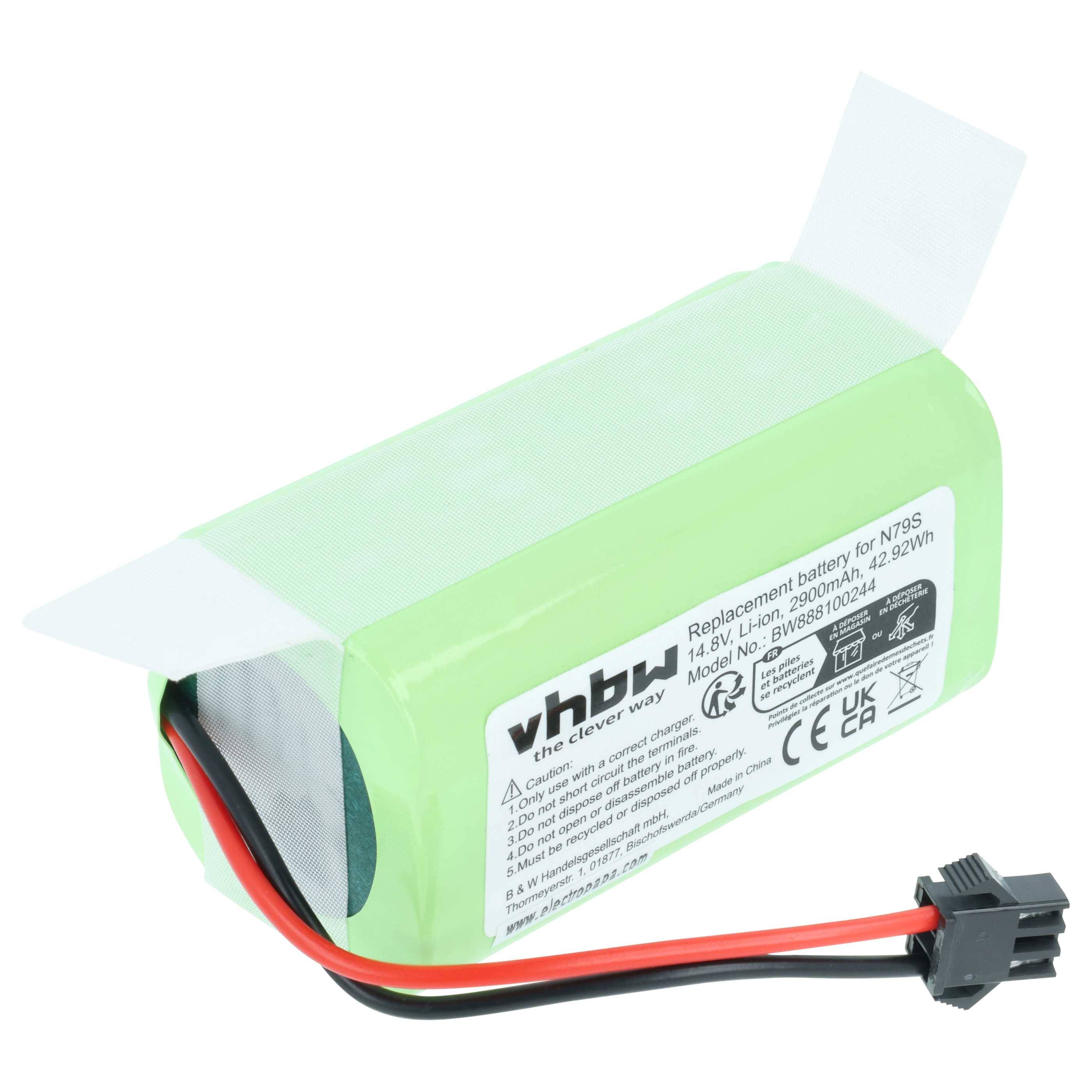 vhbw 1x Akku kompatibel mit Eufy RoboVac 11S, 11, R500 Saugroboter (2900 mAh, 14,8 V, Li-Ion) - Ersatz für Eufy 4INR/19/66, PA04