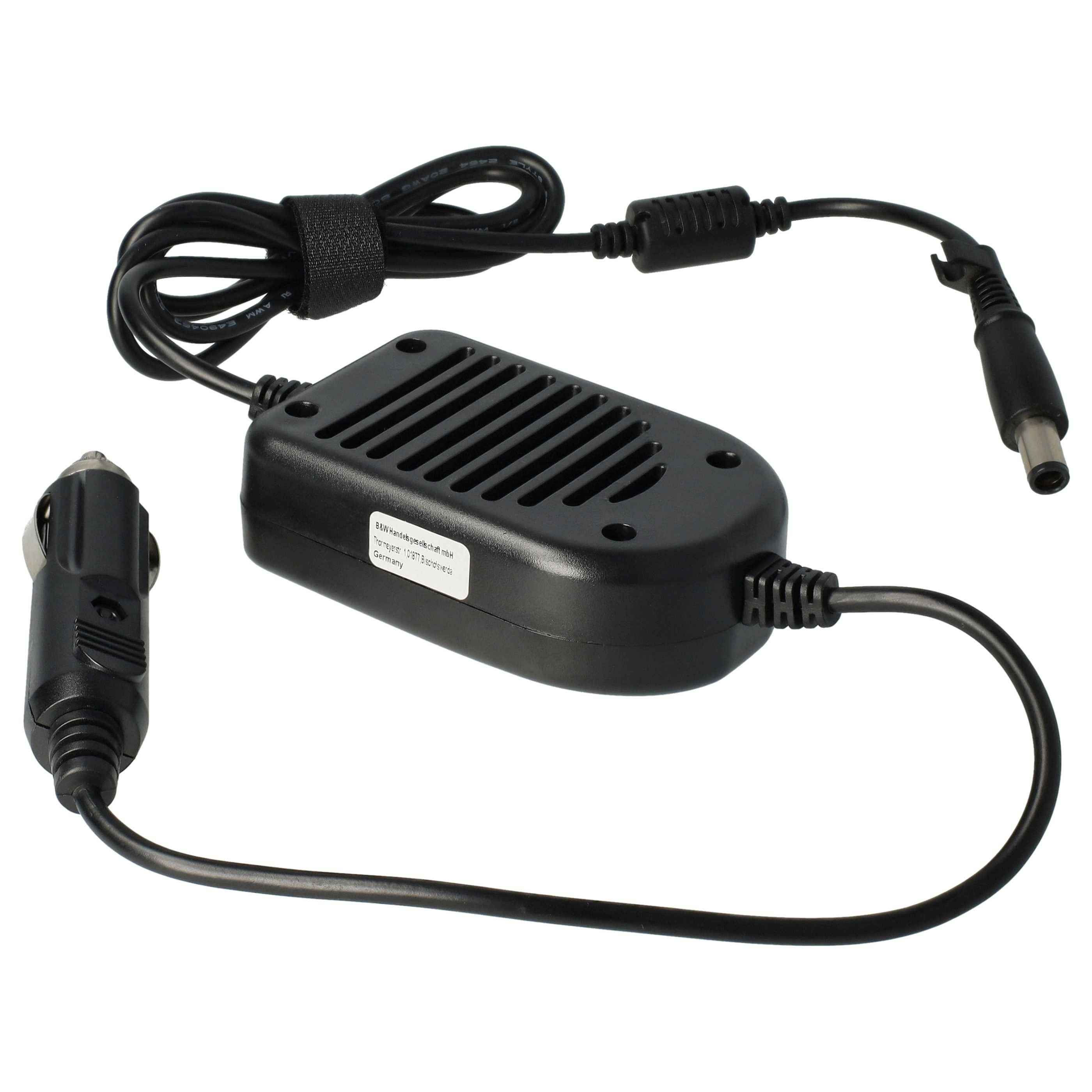 vhbw KFZ-Ladekabel kompatibel mit Dell Latitude E4300, E4310, E4200, E5400, E5410, E1705 Notebook - 12V Ladegerät Schwarz 4.62 A