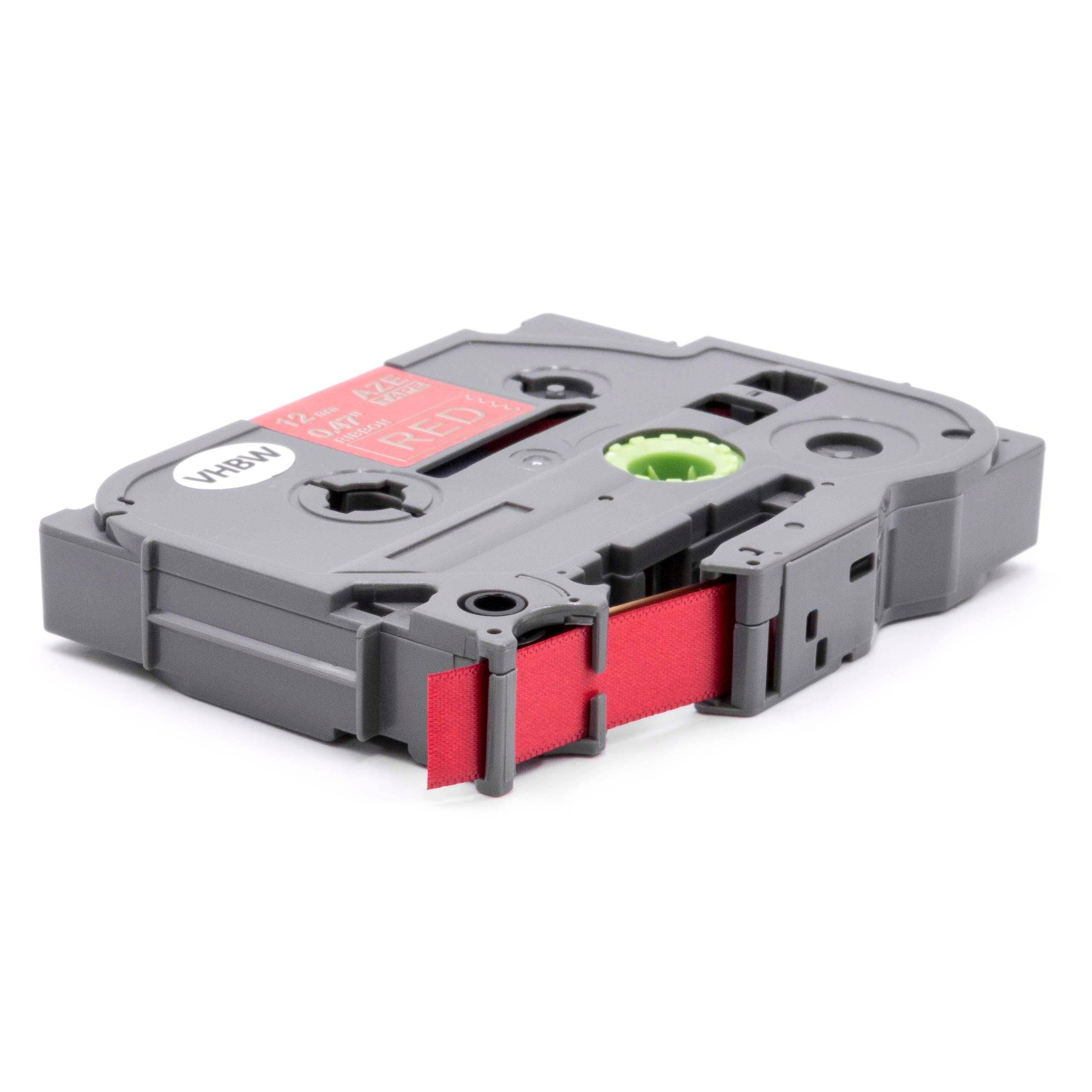 vhbw Schriftband Textilband 12mm gold auf rot kompatibel mit Etiketten-Drucker Ersatz für Brother TZE-RW34, TZERW34